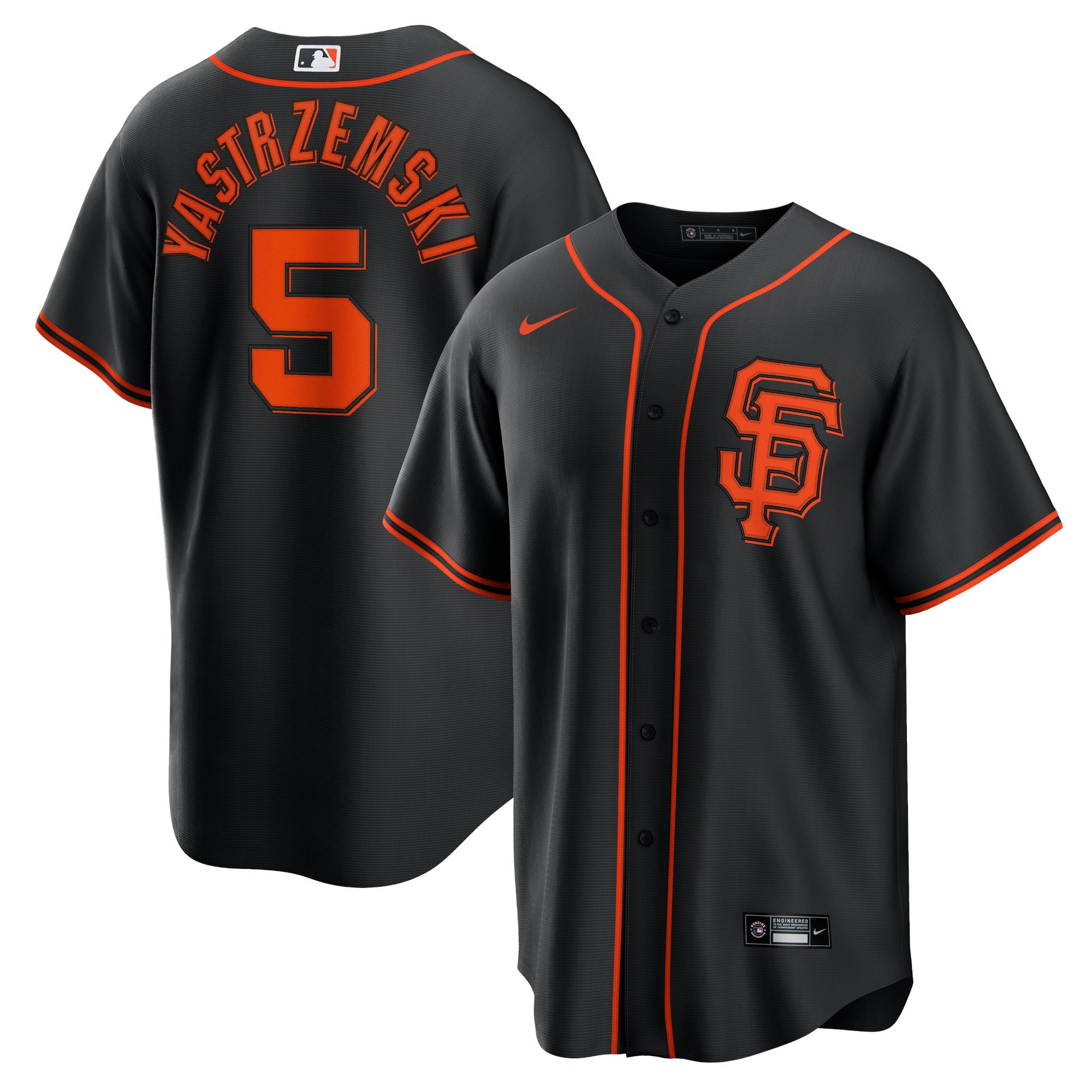 Men's San Francisco Giants Mike Yastrzemski  Black Alternate Replica Player Name Jersey