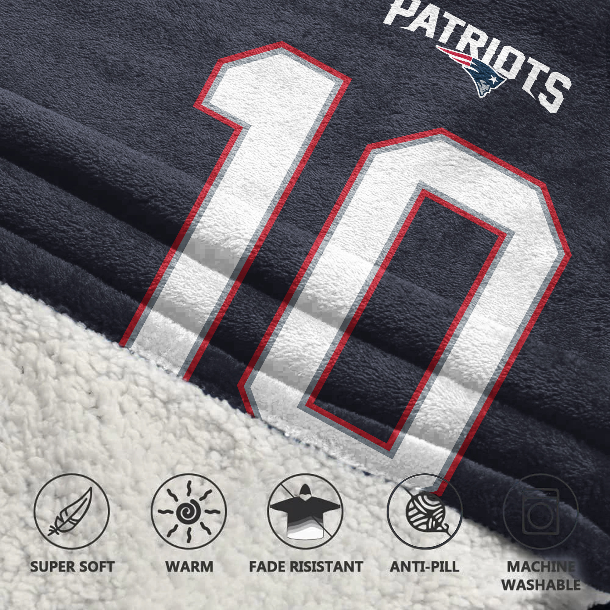 10 New England Football Unisex Blanket Hoodie