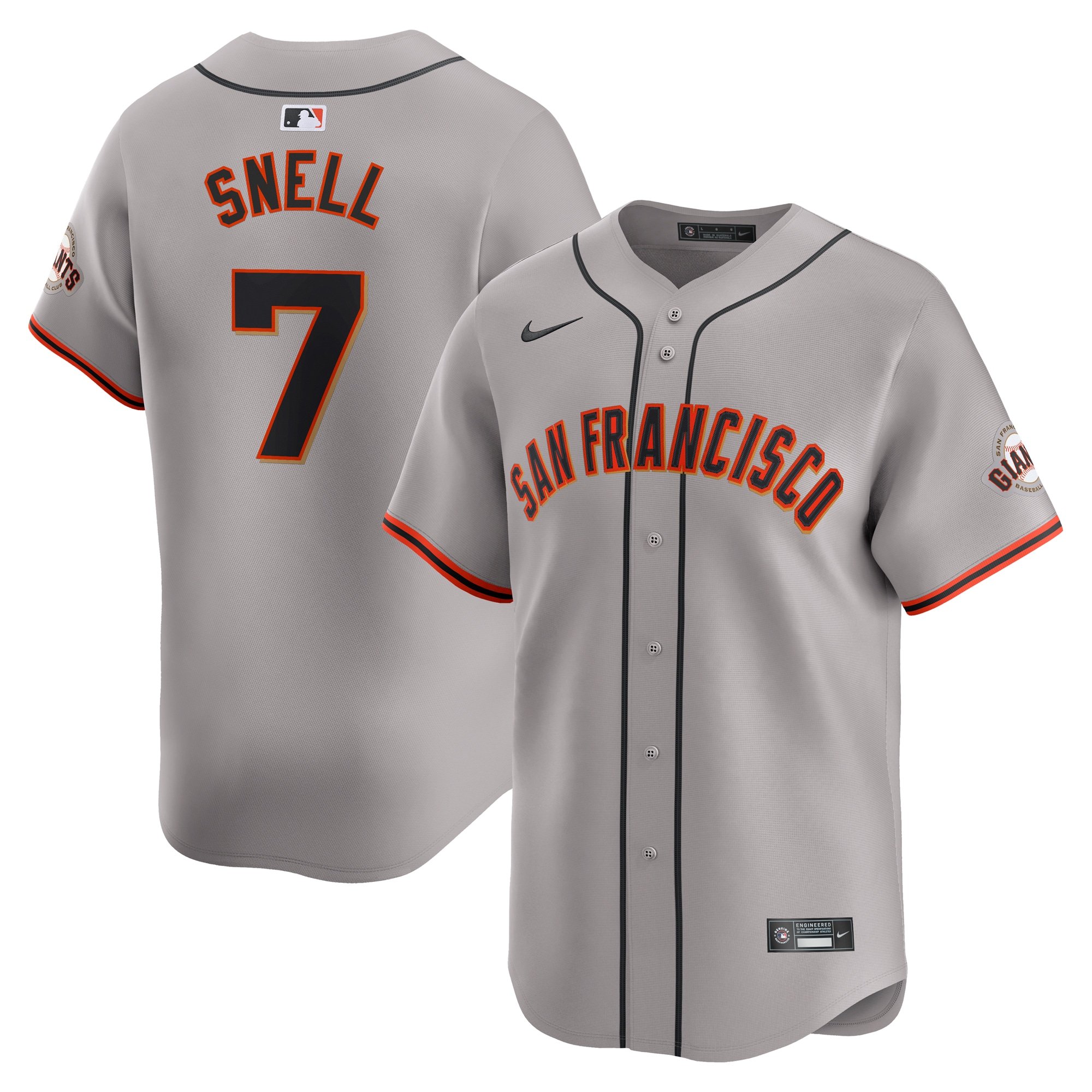 Men's San Francisco Giants Blake Snell  Gray Away Limited Jersey