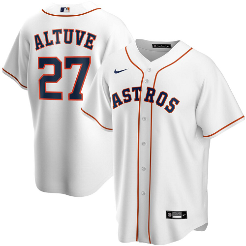 Men's  Houston Astros #27 Jose Altuve White Home 2020 MLB Jersey