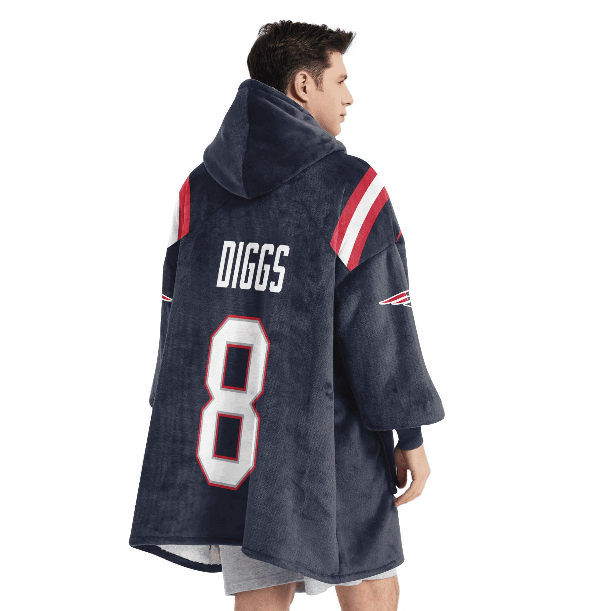 Adult 8 New England Football Unisex Blanket Hoodie