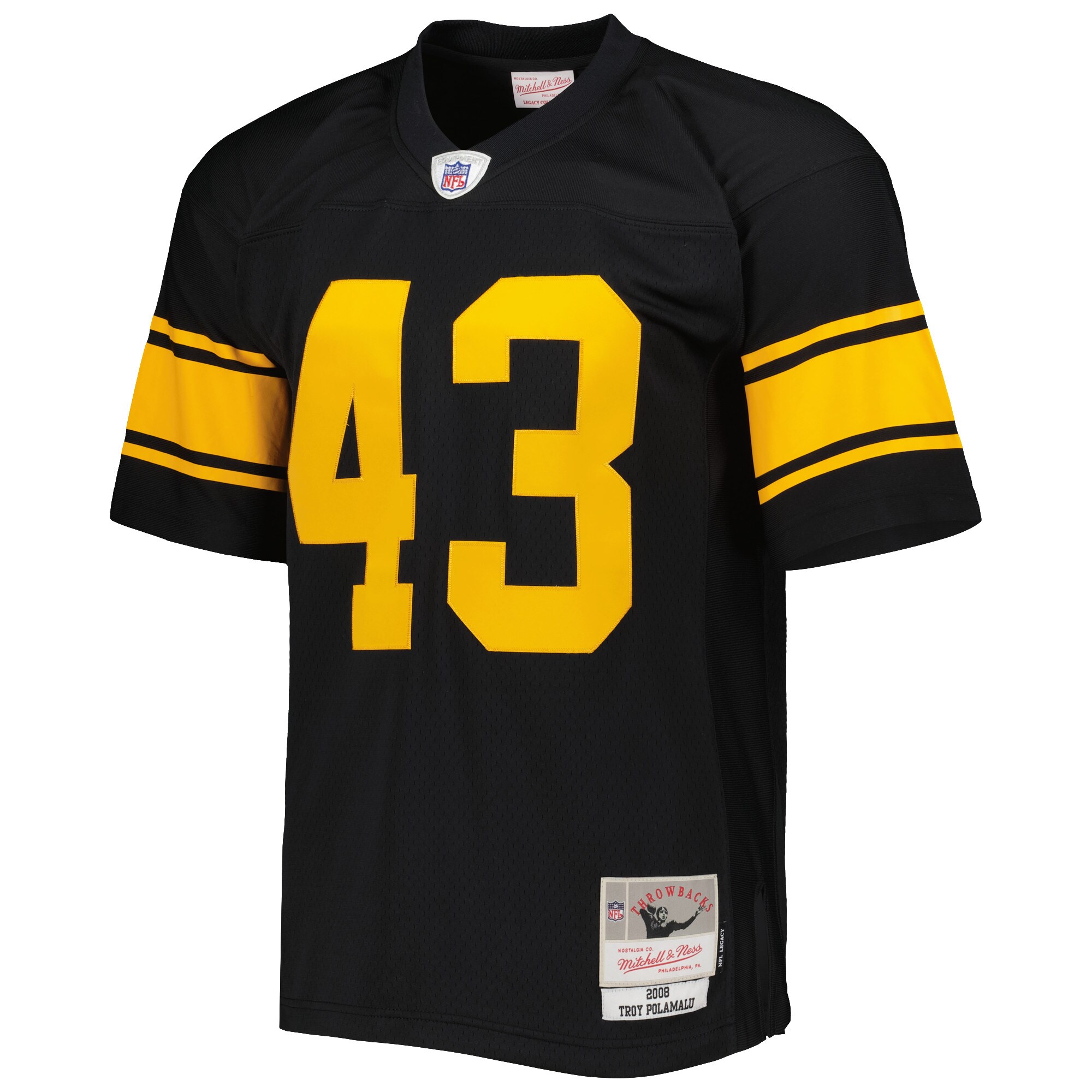 Troy Polamalu Pittsburgh Steelers  Alternate 2008 Legacy Replica Jersey - Black