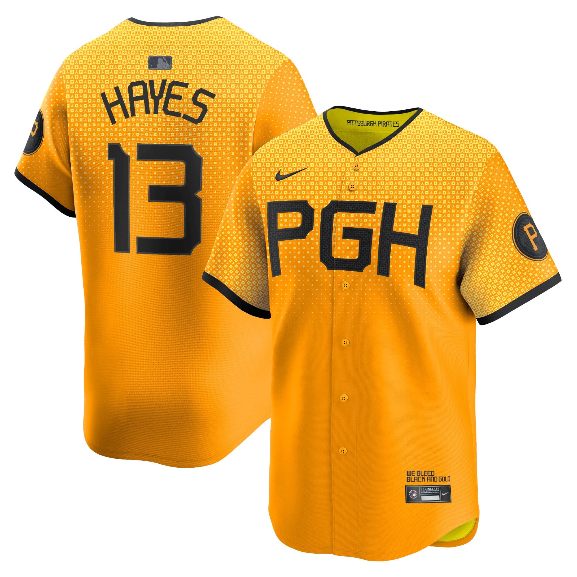 Men's Pittsburgh Pirates Ke'Bryan Hayes  Gold City Connect Limited Player Jersey