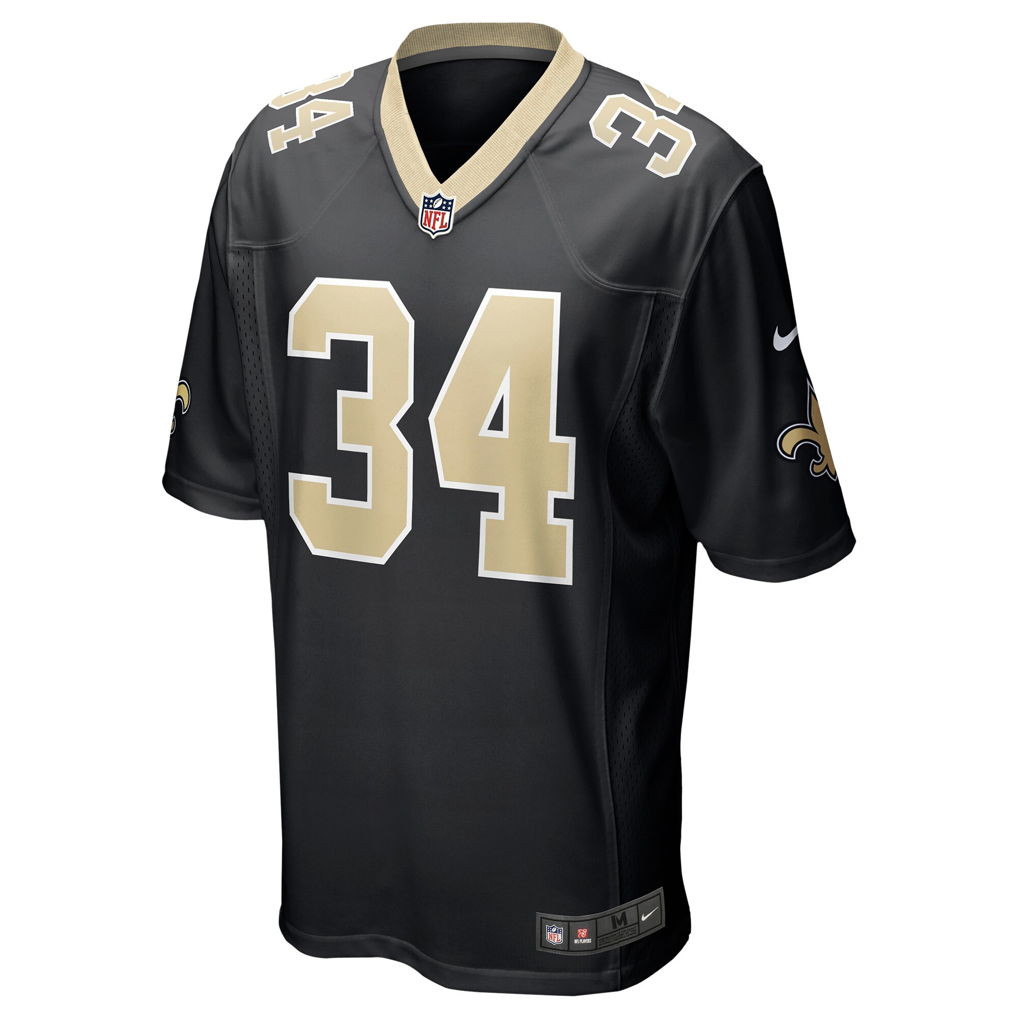 Tony Jones Jr. New Orleans Saints Player Game Jersey - Black