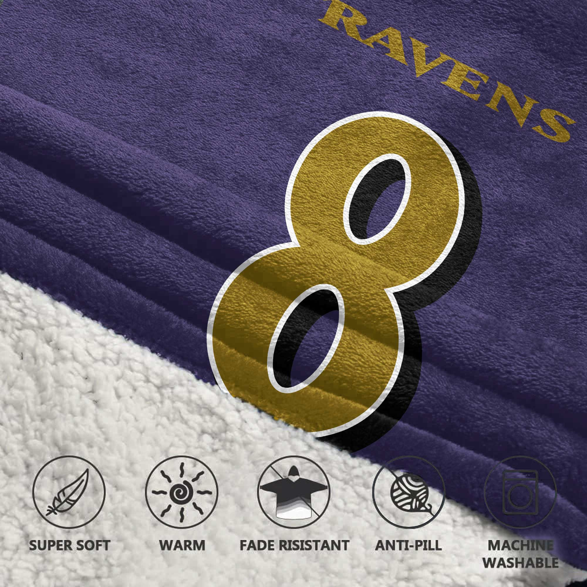 Adult 8 Baltimore Football Unisex Blanket Hoodie