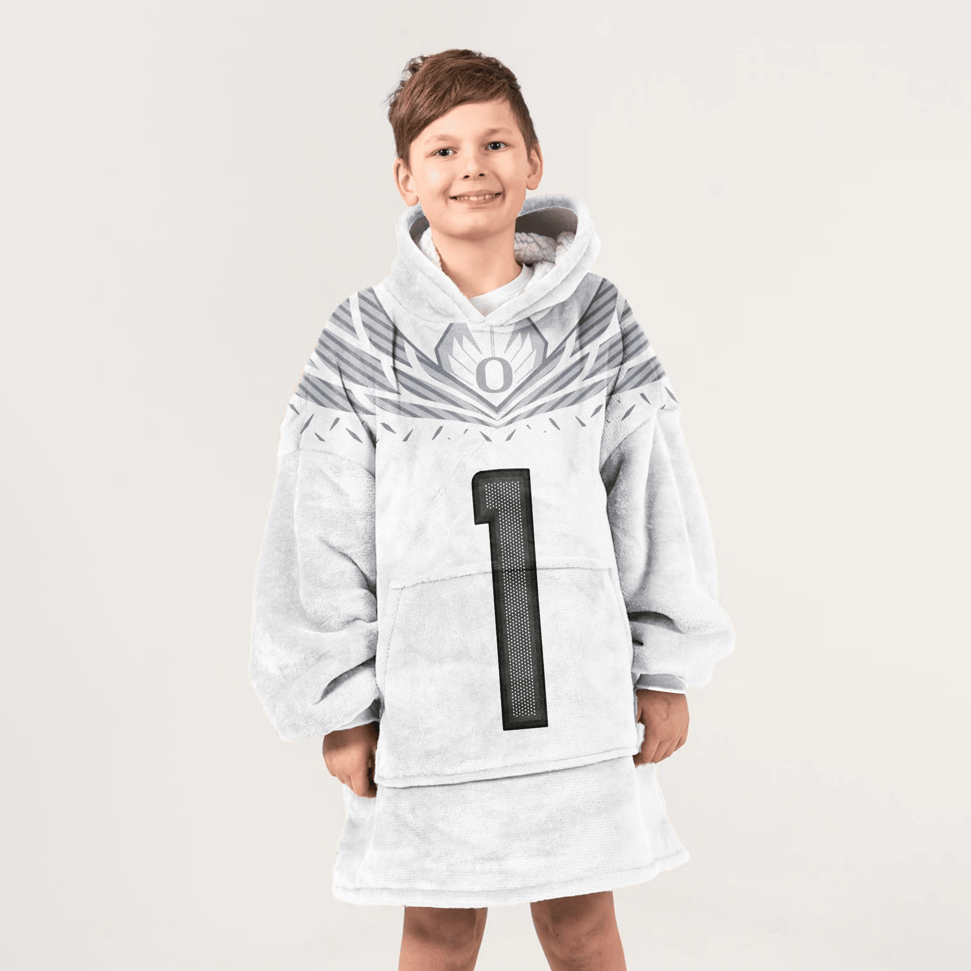 Kid #1 Oregon Football Unisex Blanket Hoodie