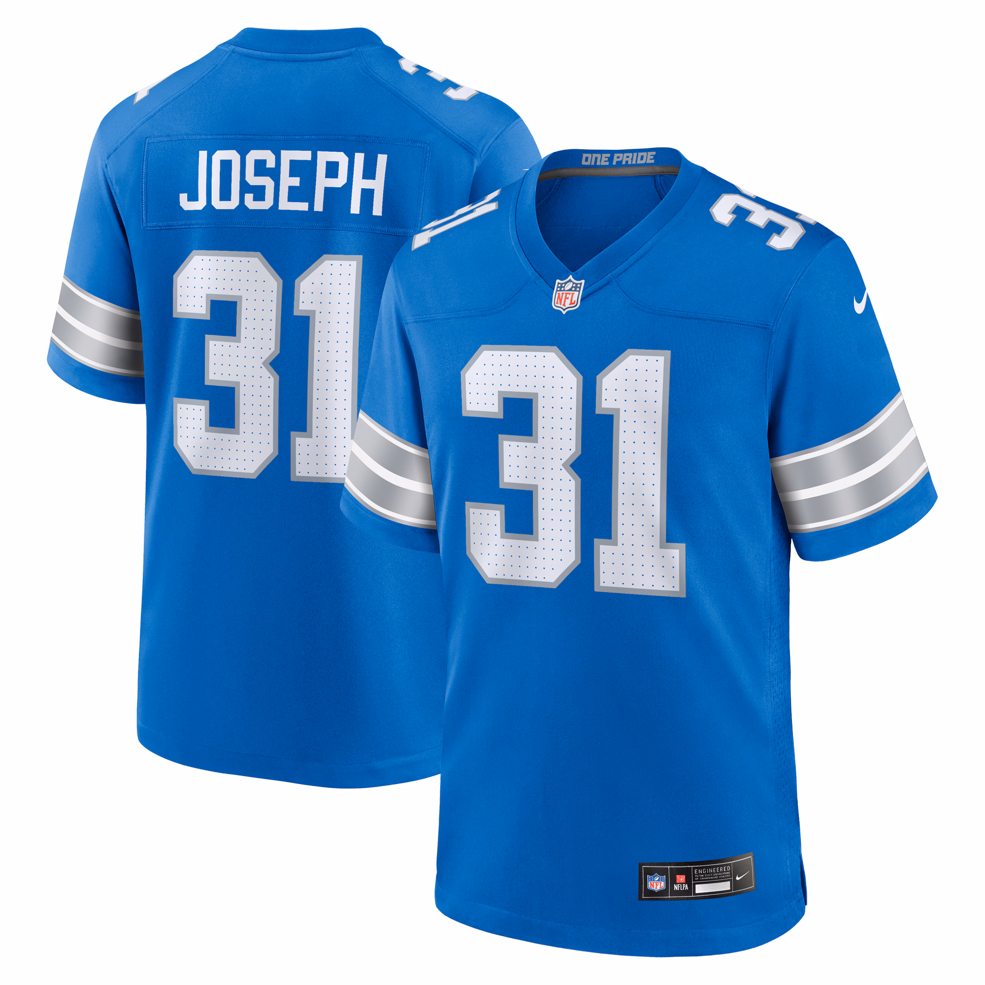 Kerby Joseph Detroit Lions Team Game Jersey -  Blue