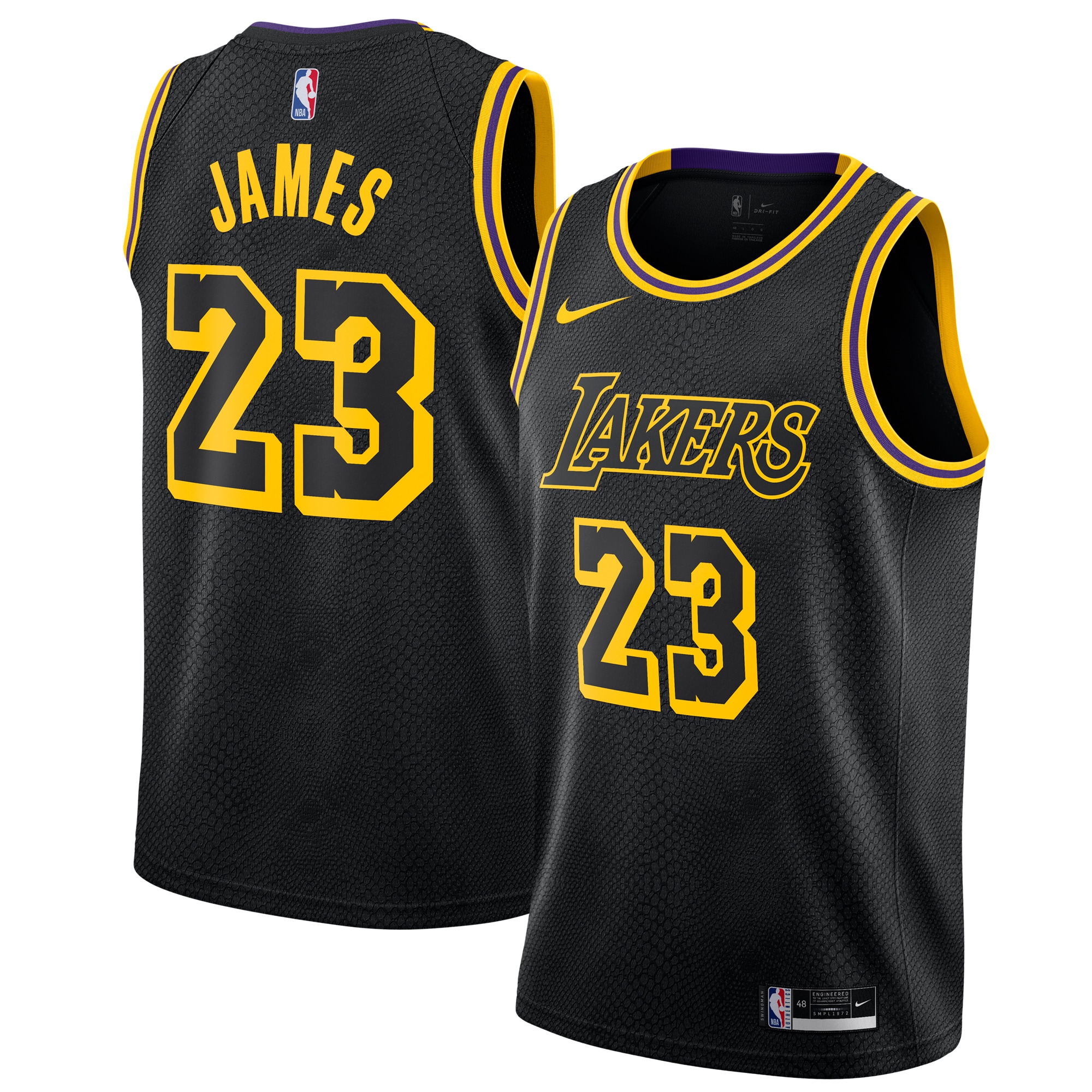LeBron James Los Angeles Lakers City Edition Swingman Jersey - Black