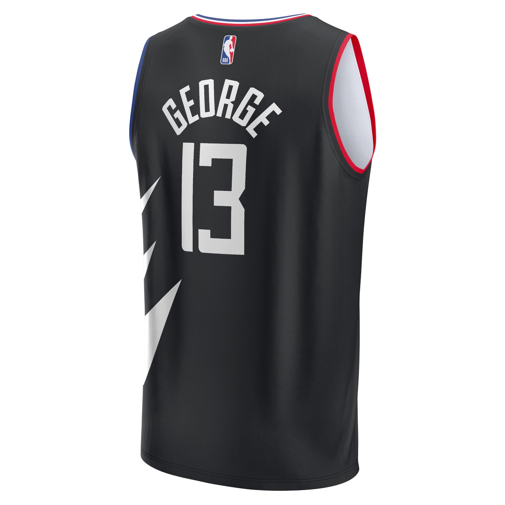 Paul George LA Clippers  Youth 2021/22 Fast Break Player Jersey Black - Statement Edition