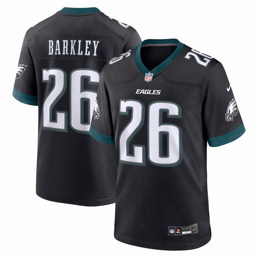 Men's Philadelphia Eagles #26 Saquon Barkley Black Alternate Game Jersey