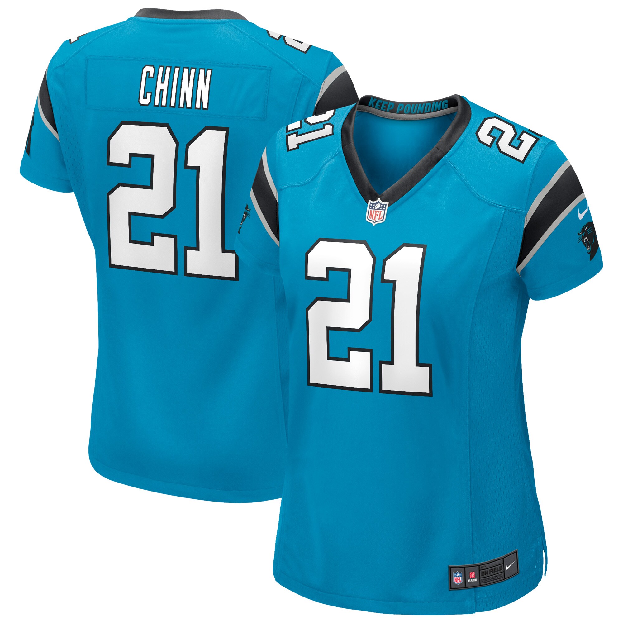 Jeremy Chinn Carolina Panthers  Women's Game Jersey - Blue