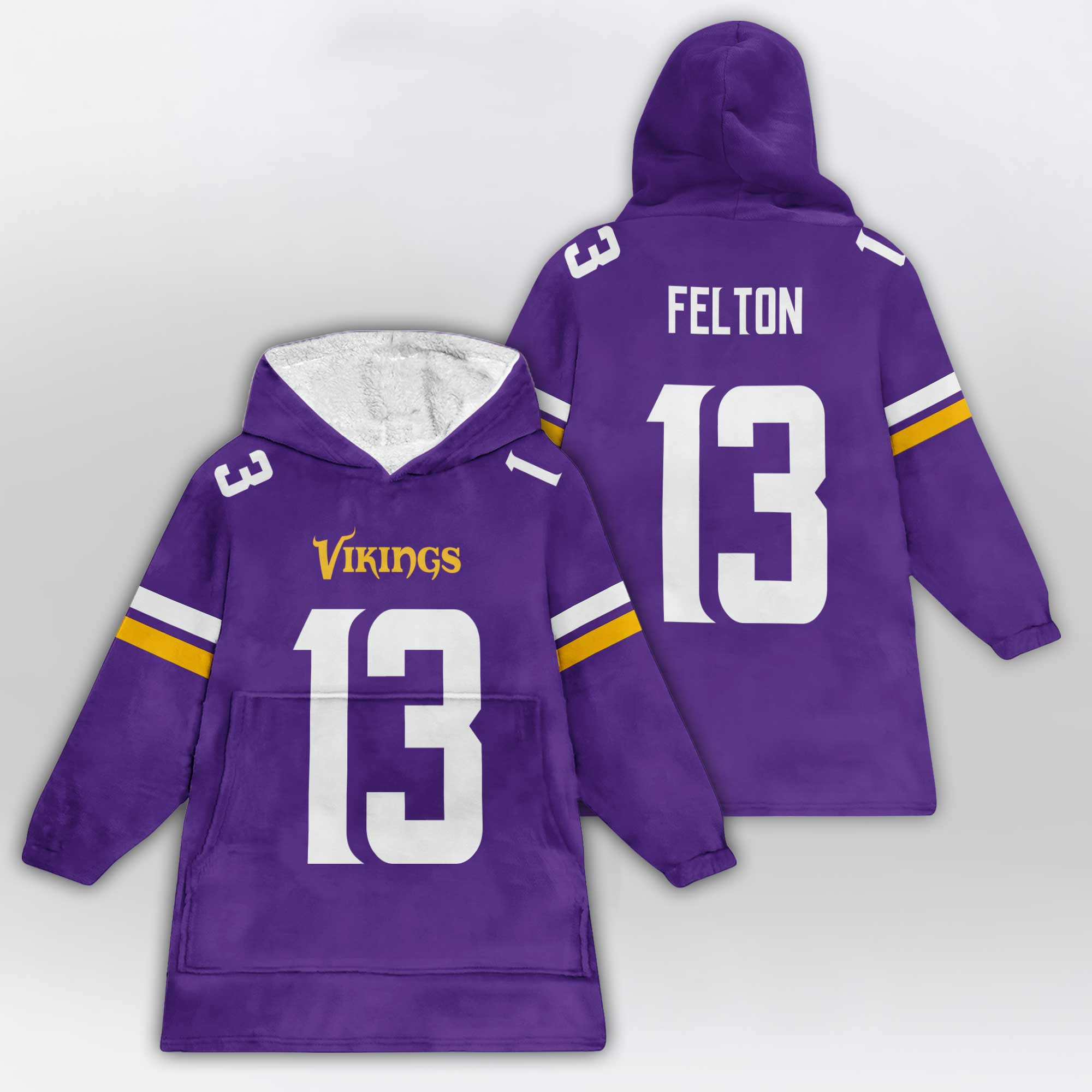 Adult 13 Minnesota Football Unisex Blanket Hoodie