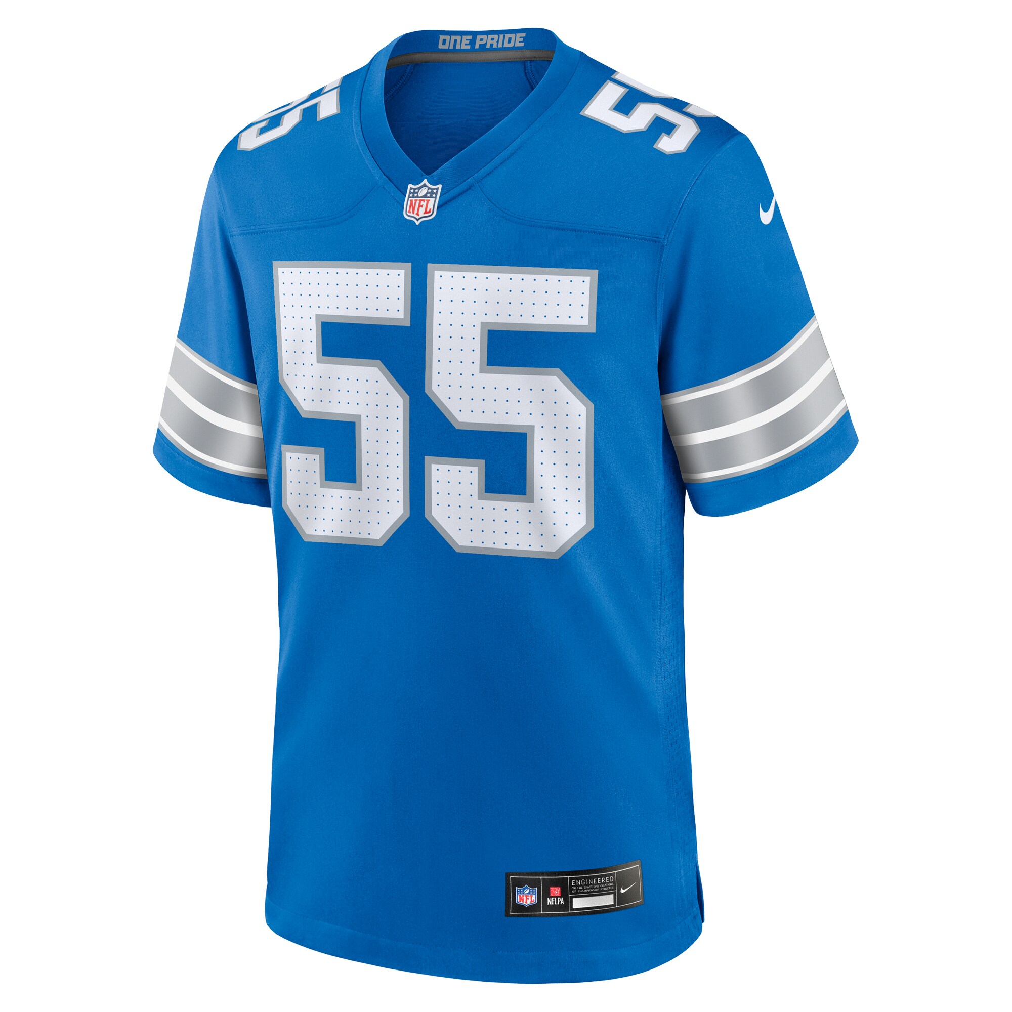 Derrick Barnes Detroit Lions Team Game Jersey -  Blue