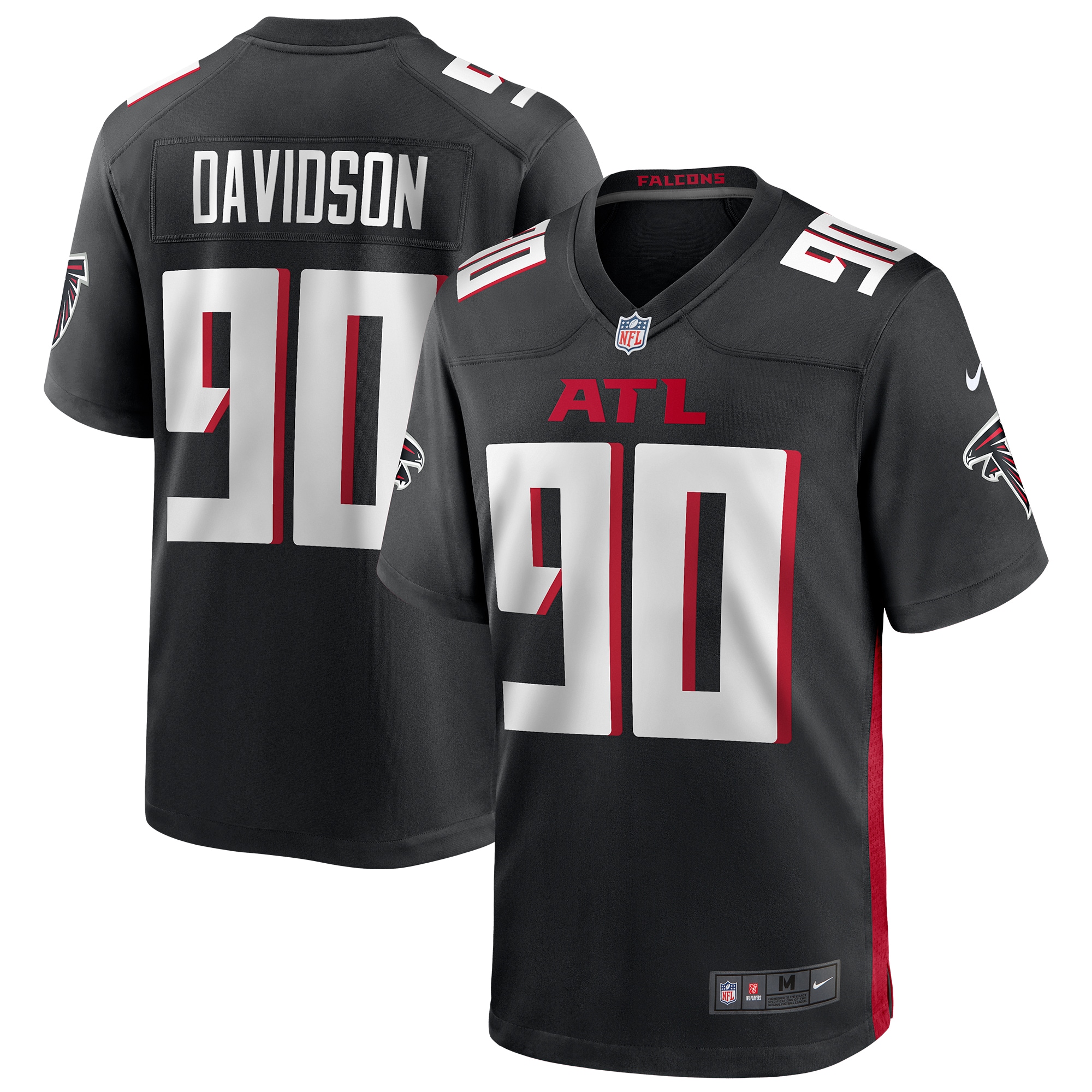 Marlon Davidson Atlanta Falcons  Player Game Jersey - Black