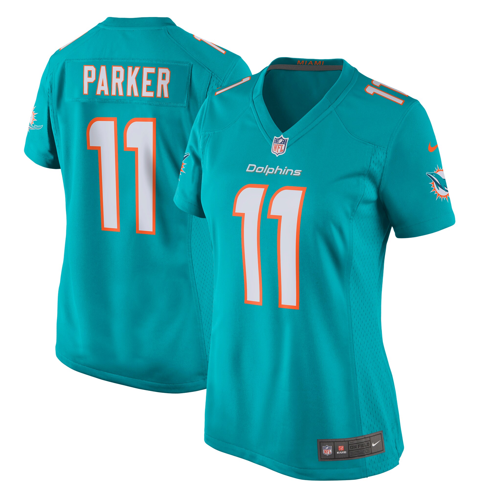 DeVante Parker Miami Dolphins  Women's New 2018 Game Jersey - Aqua