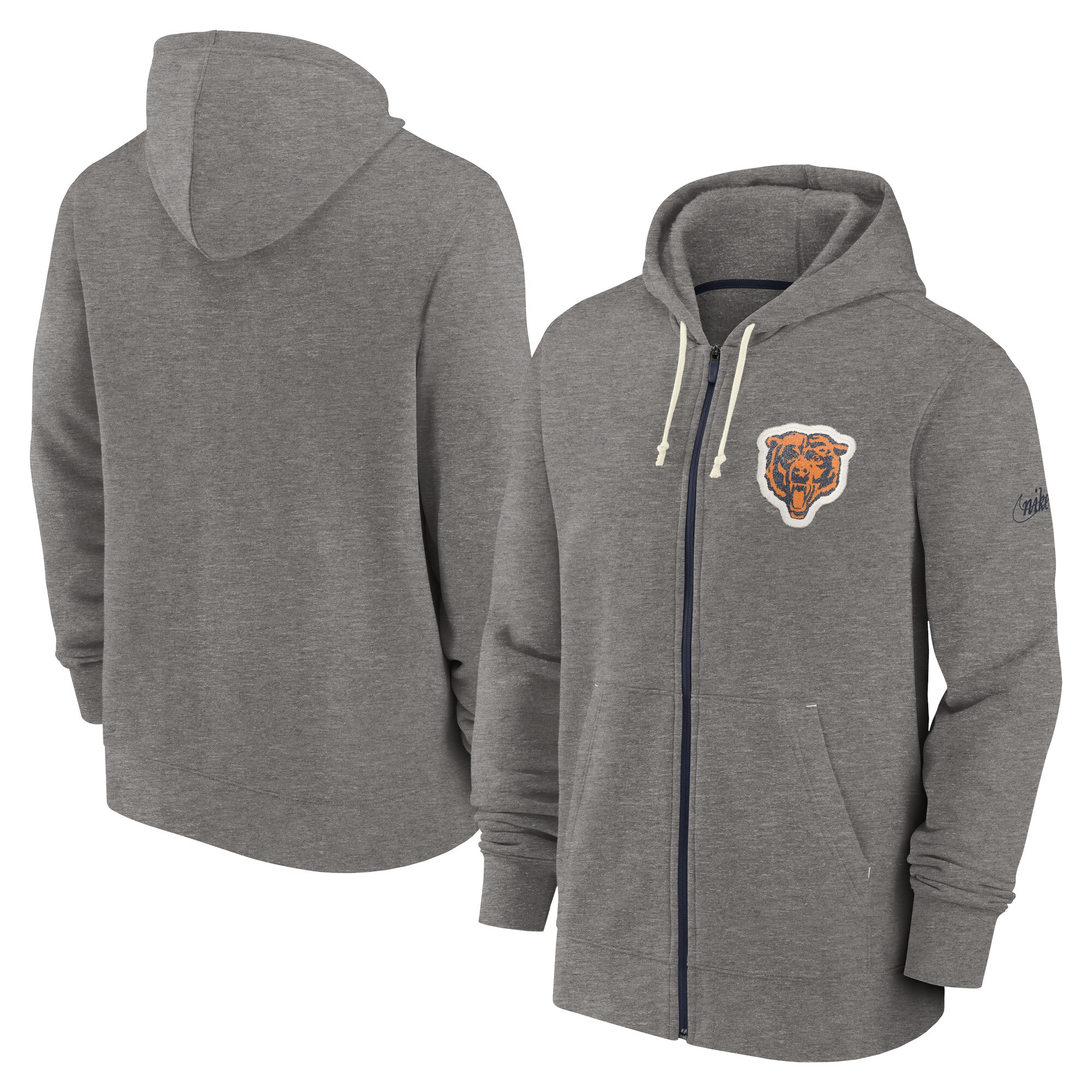 Chicago Bears Historic Lifestyle Full-Zip Hoodie - Heather Charcoal