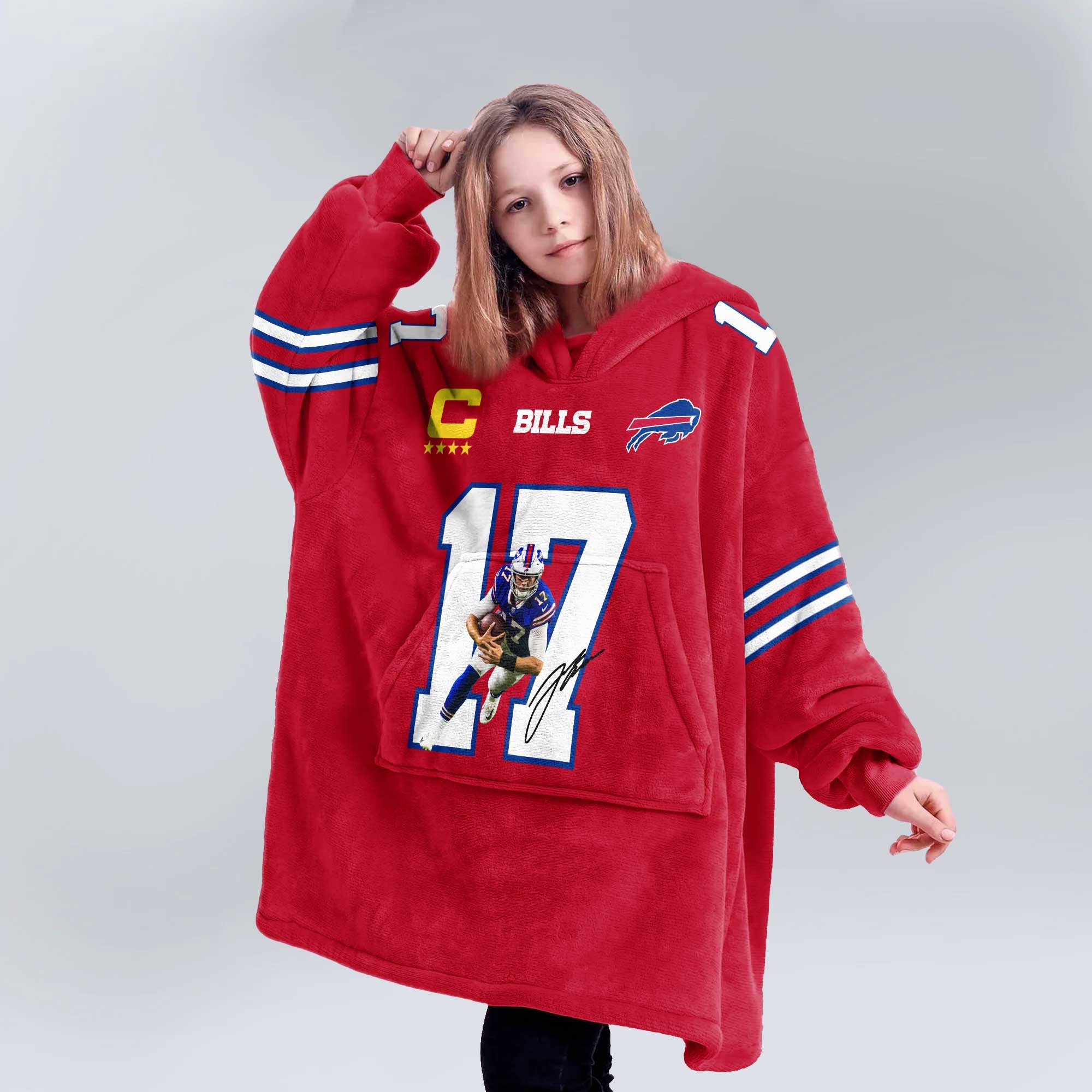Captain J.A 17 Buffalo Football Unisex Blanket Hoodie