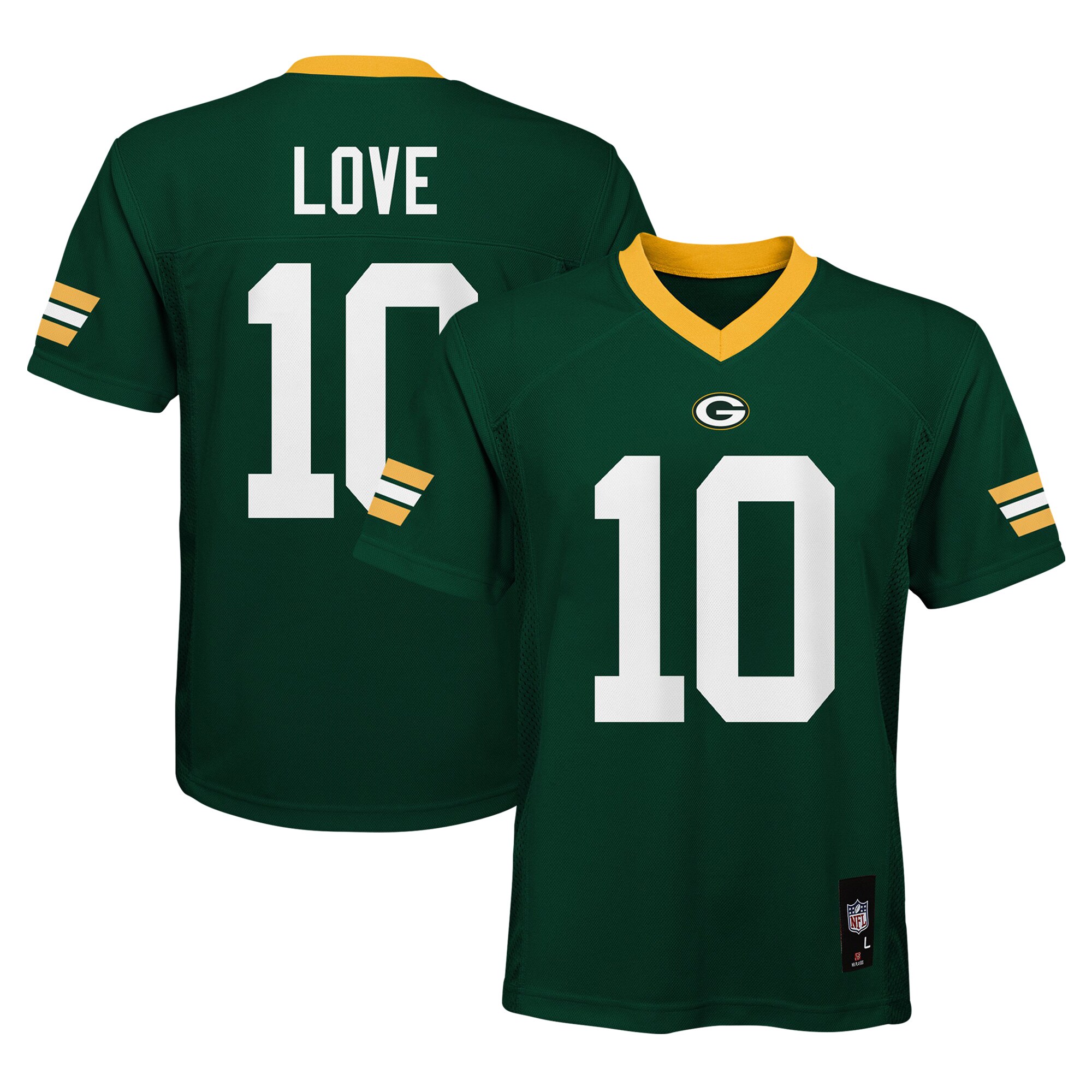 Love Green Bay Packers Youth Replica Player Jersey - Green
