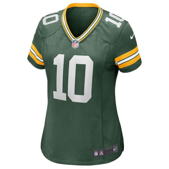 Green Bay Packers #10 Jordan Love Womens Home Game Jersey-Fir Green