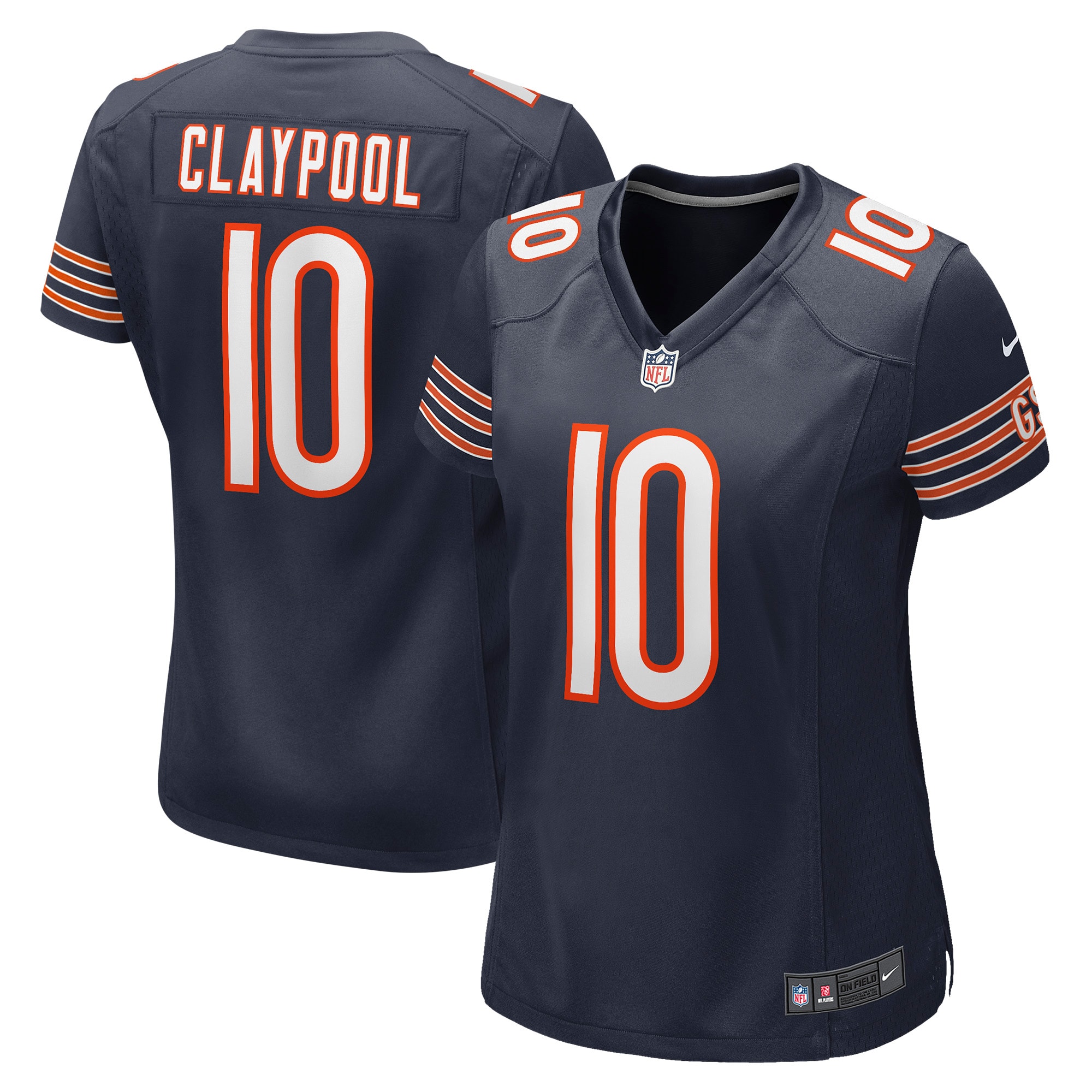 Chase Claypool Chicago Bears  Women's Game Player Jersey - Navy