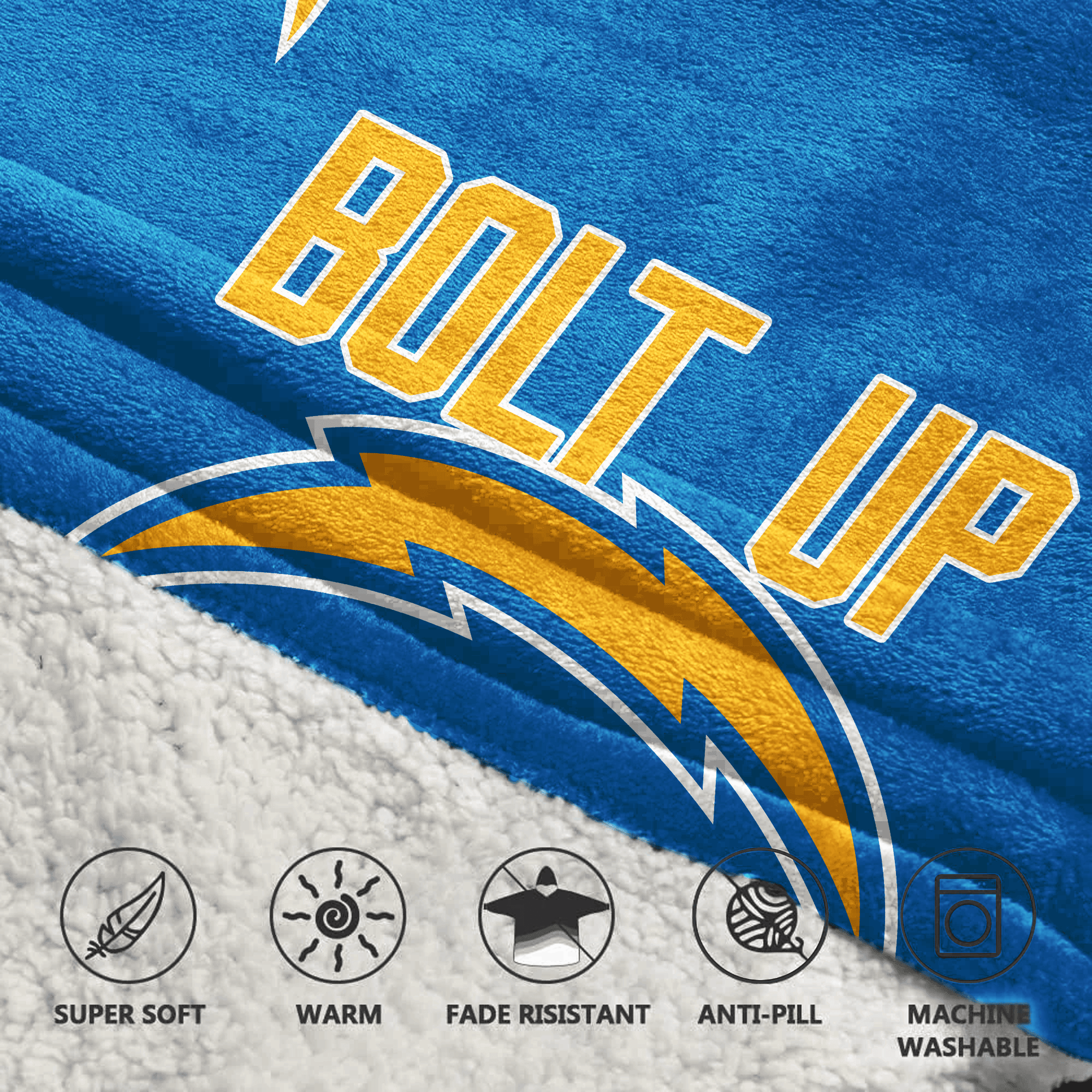 Adult Bolt Up 10 Los Angeles Football Unisex Blanket Hoodie