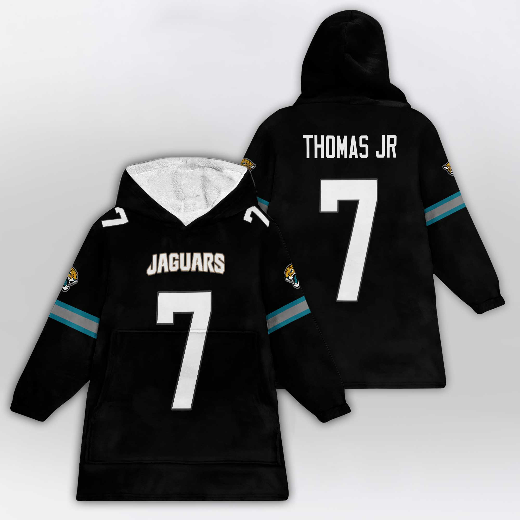 Kid 7 Jacksonville Football Unisex Blanket Hoodie