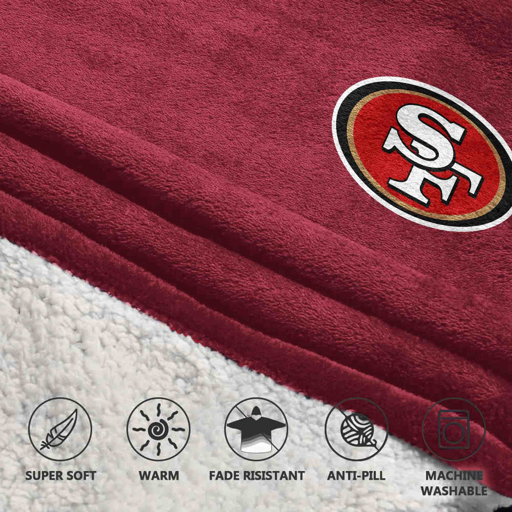 Adult San Francisco 49ers Football Unisex Blanket Hoodie