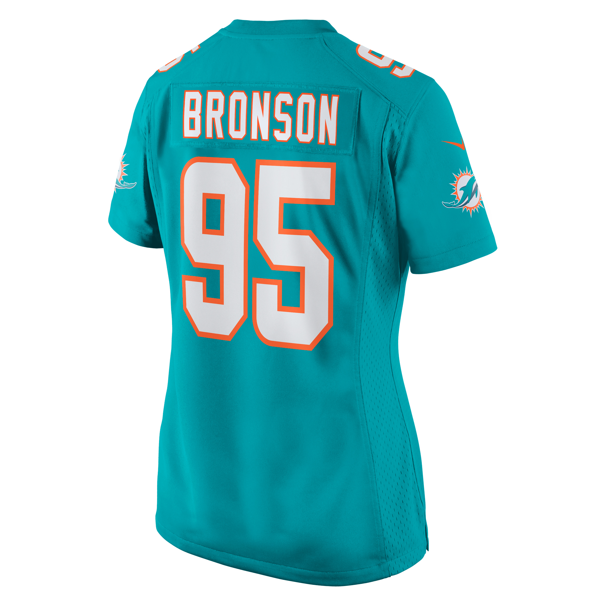 Josiah Bronson Miami Dolphins Women's Home Game Player Jersey - Aqua