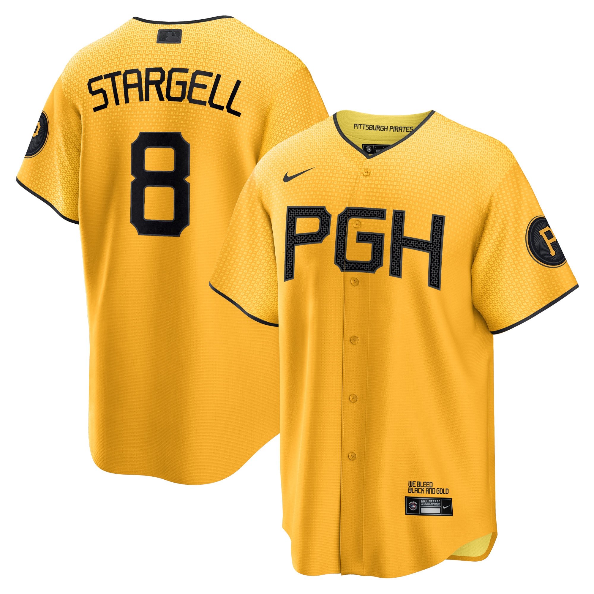 Men's Pittsburgh Pirates Willie Stargell  Gold City Connect Replica Player Jersey