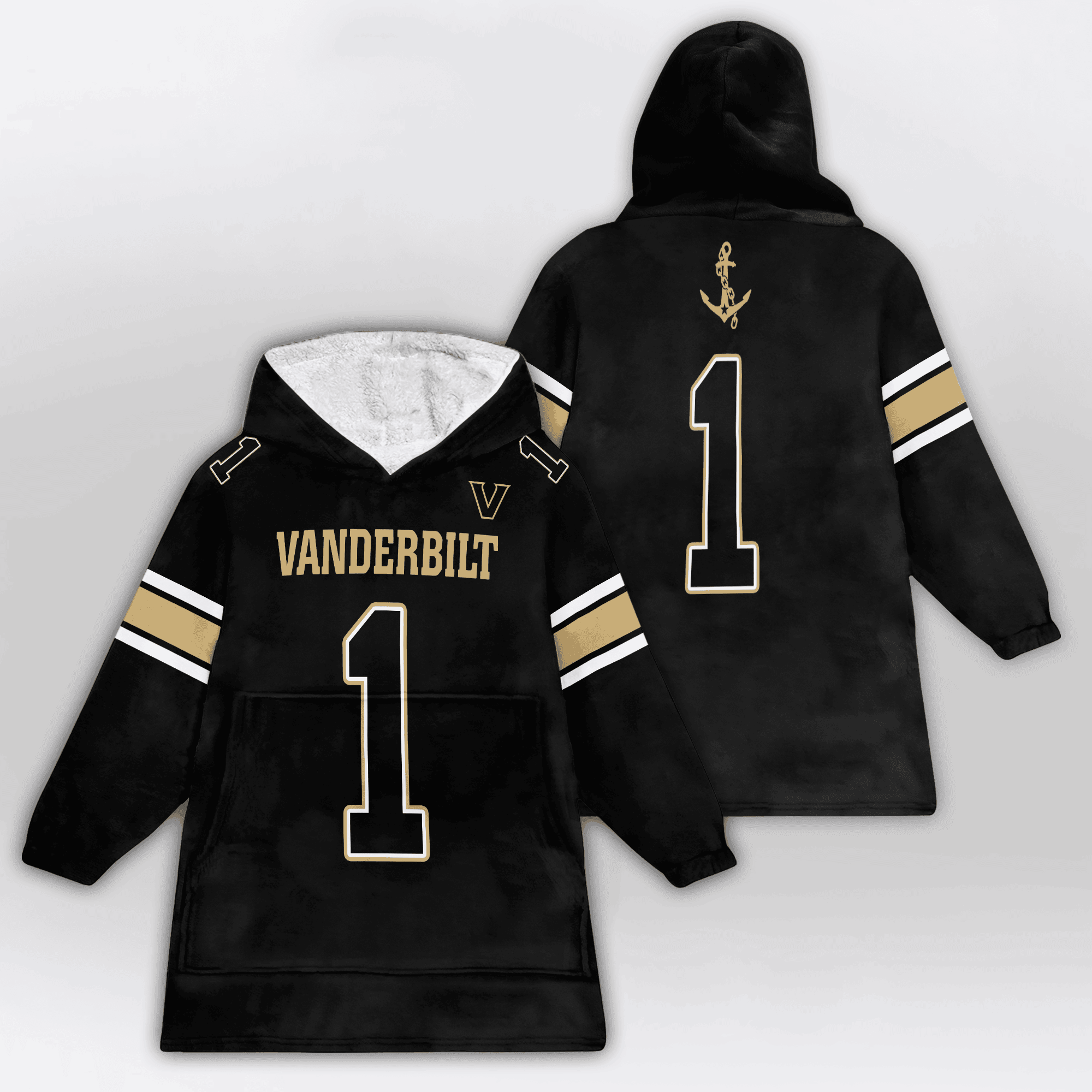 Kid 1 Vanderbilt Football Unisex Blanket Hoodie