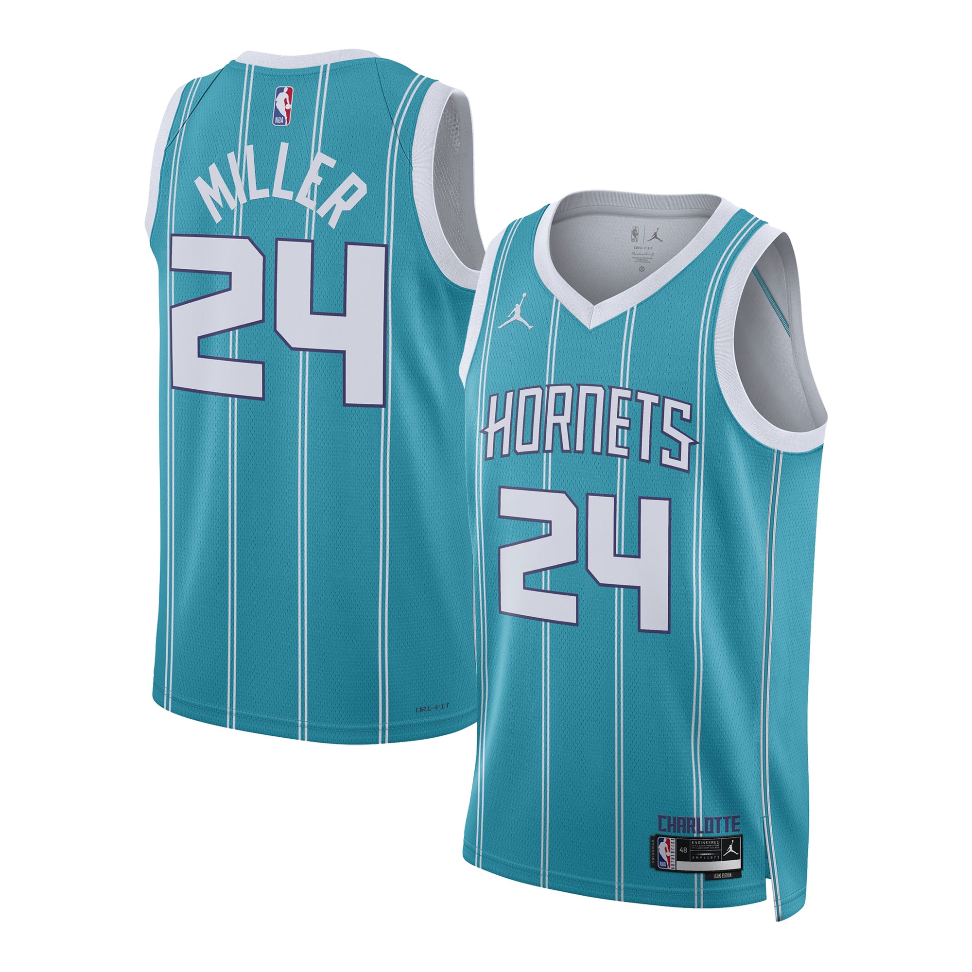 Brandon Miller Charlotte Hornets  Unisex 2023 NBA Draft Swingman Jersey - Icon Edition - Teal