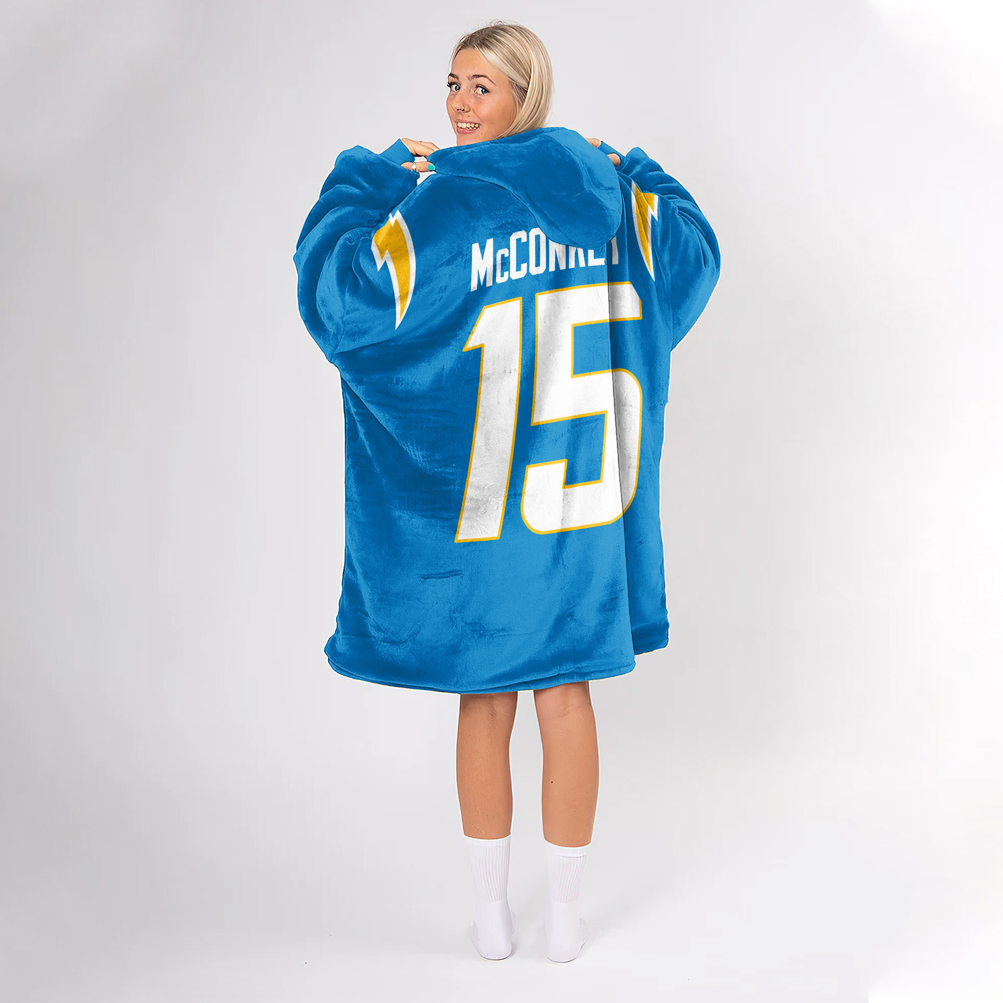 Adult 15 Los Angeles Football Unisex Blanket Hoodie