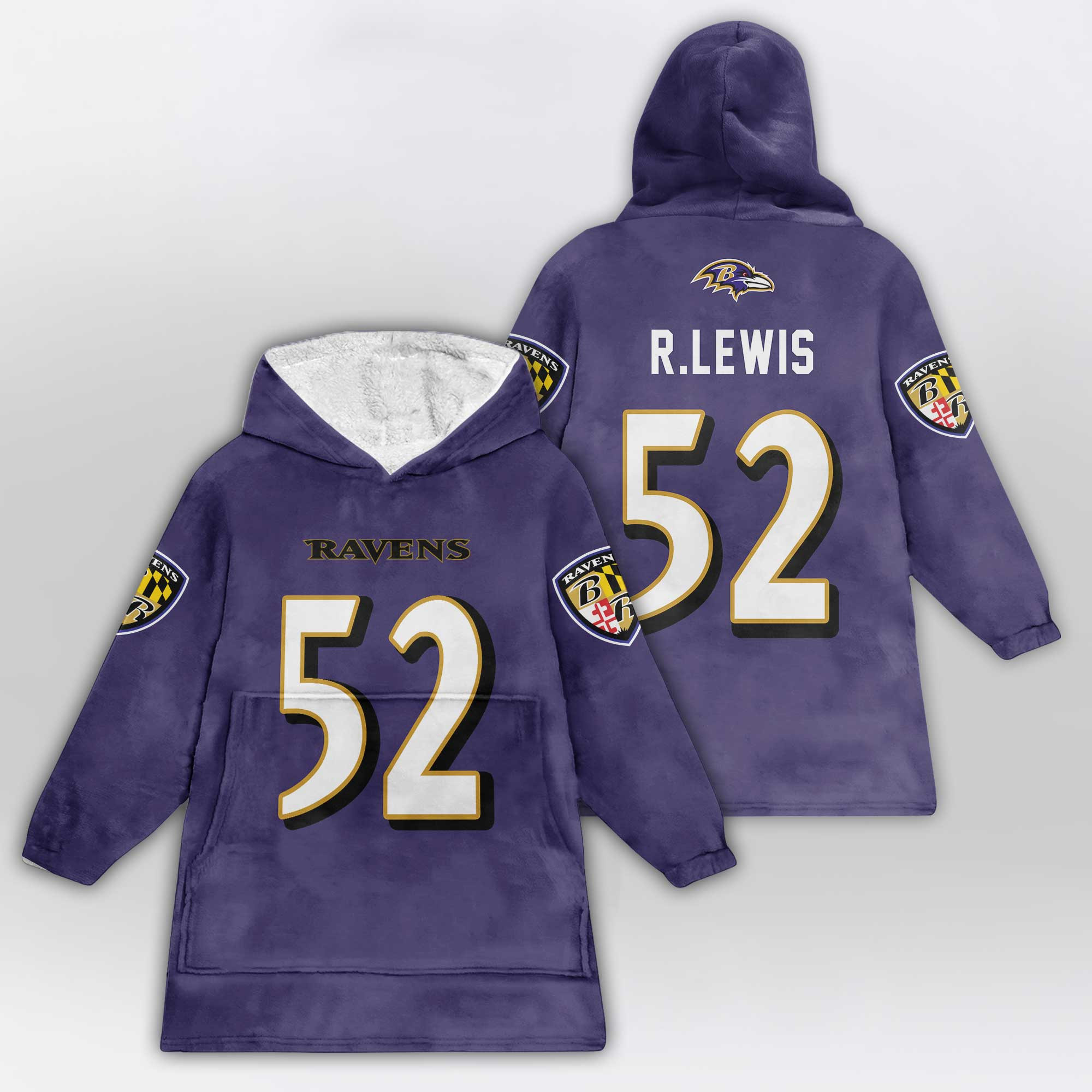 Adult 52 Baltimore Football Unisex Blanket Hoodie