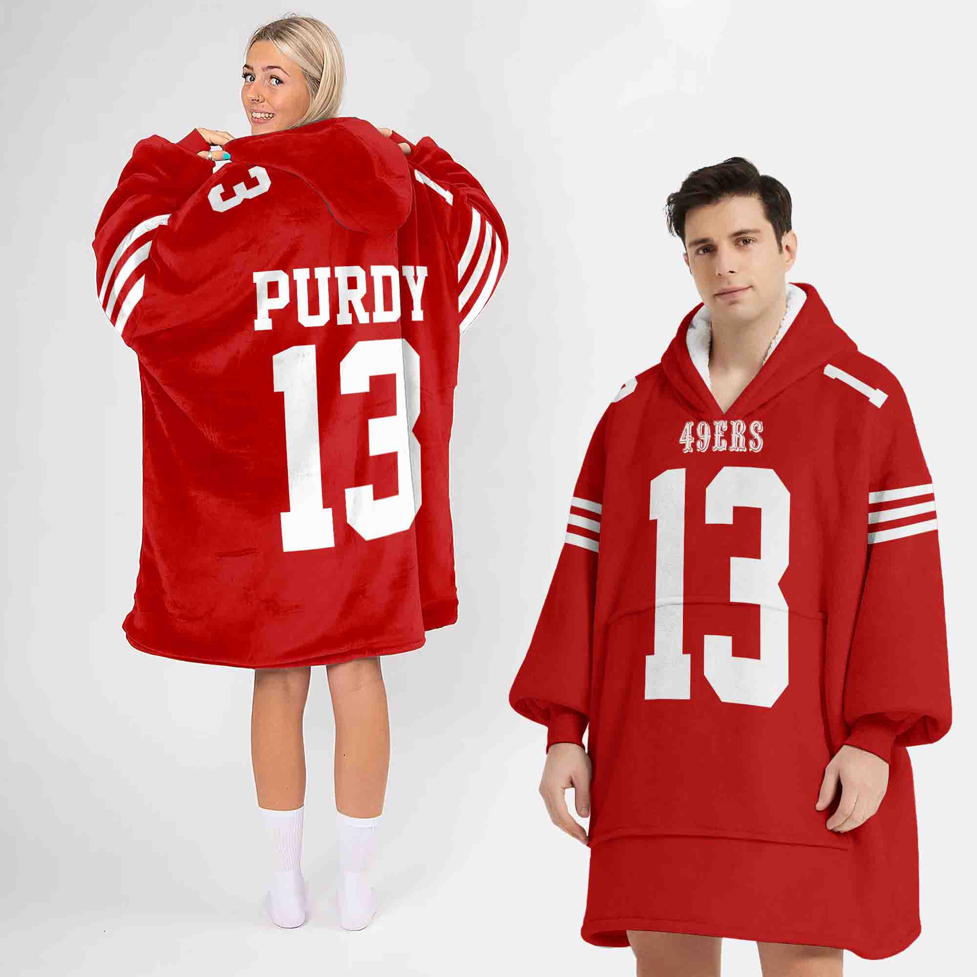 Adult B.P 13 San Francisco 49ers Football Unisex Blanket Hoodie