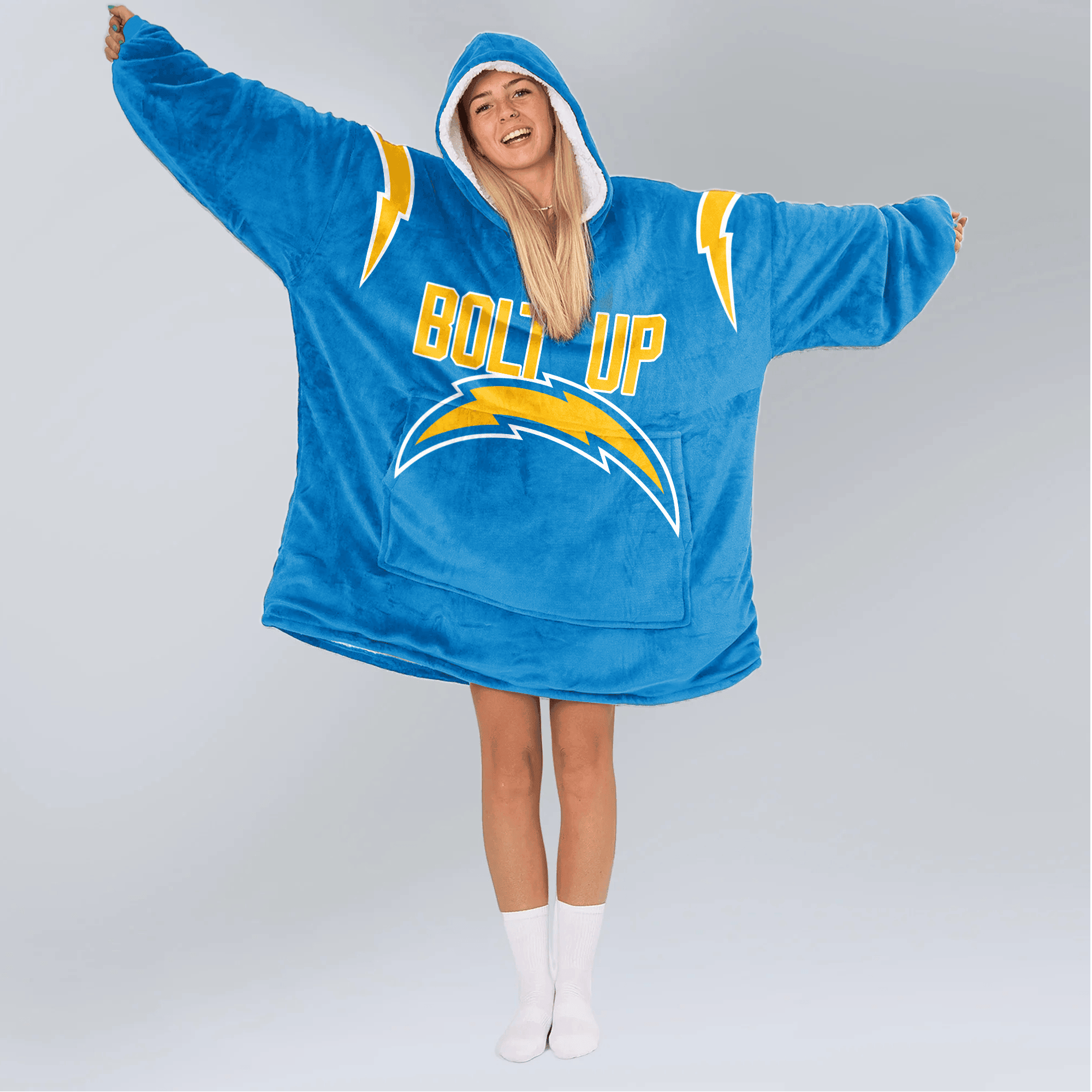 Adult Bolt Up 10 Los Angeles Football Unisex Blanket Hoodie