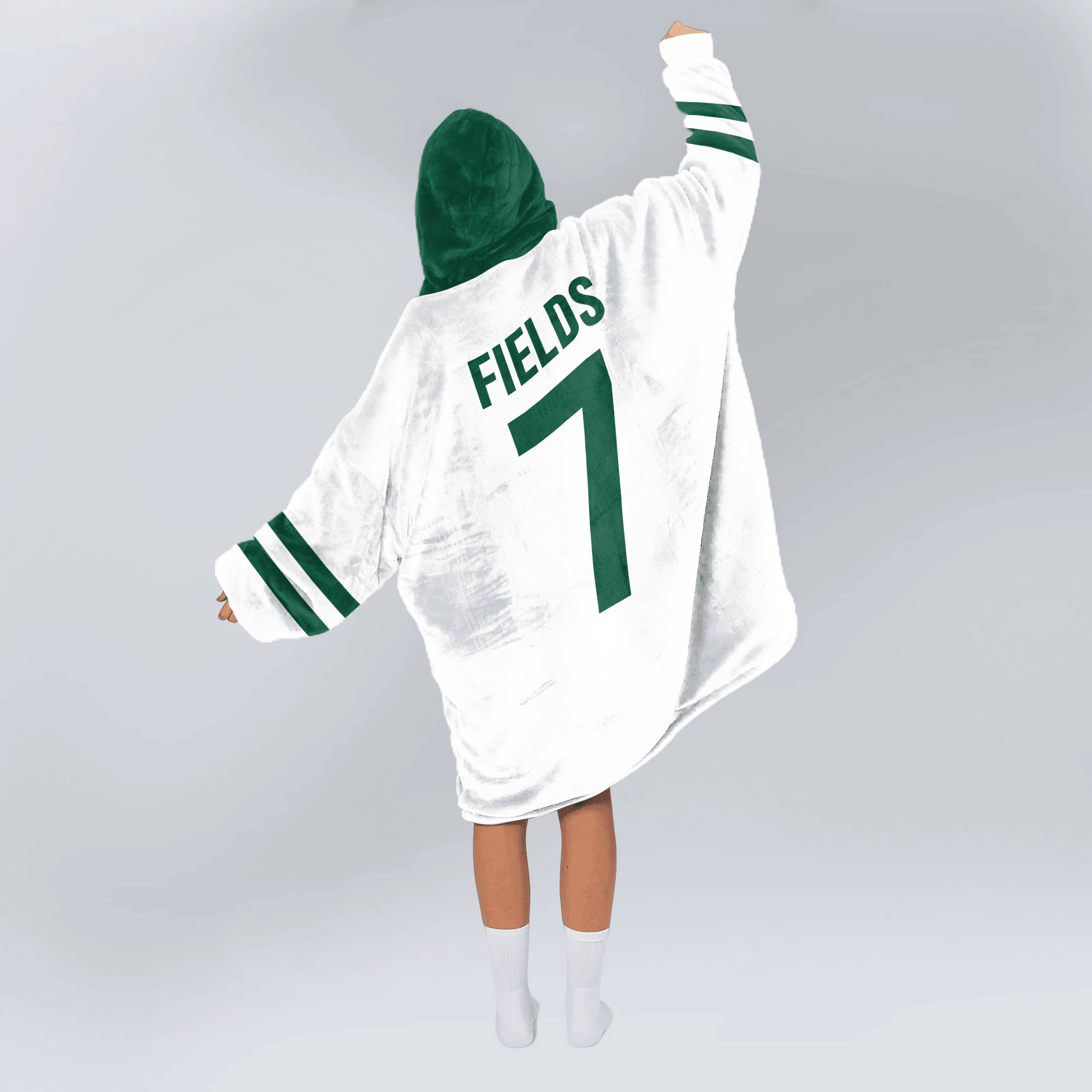 Adult J.F 7 New York J Football Unisex Blanket Hoodie
