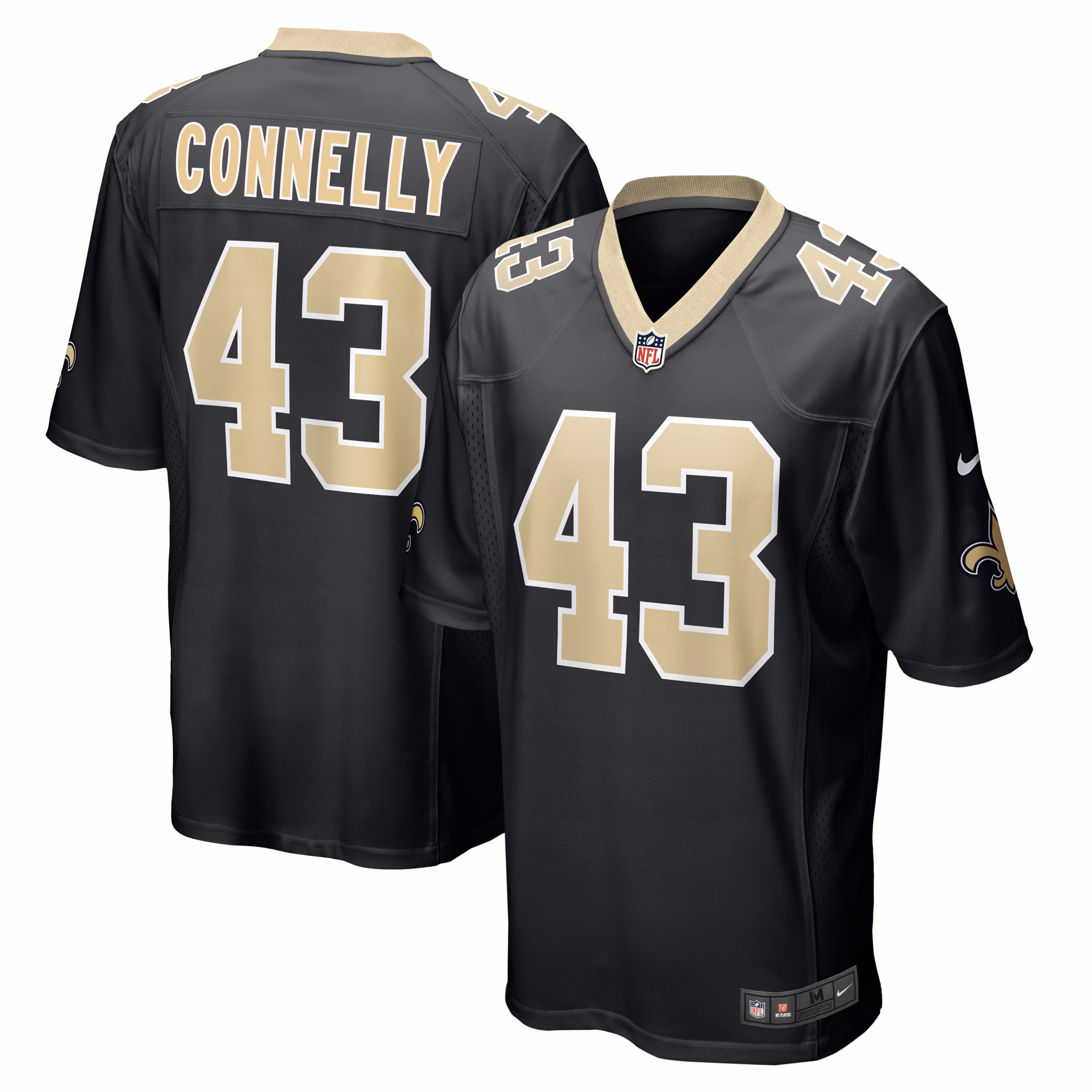 Ryan Connelly New Orleans Saints Team Game Jersey -  Black