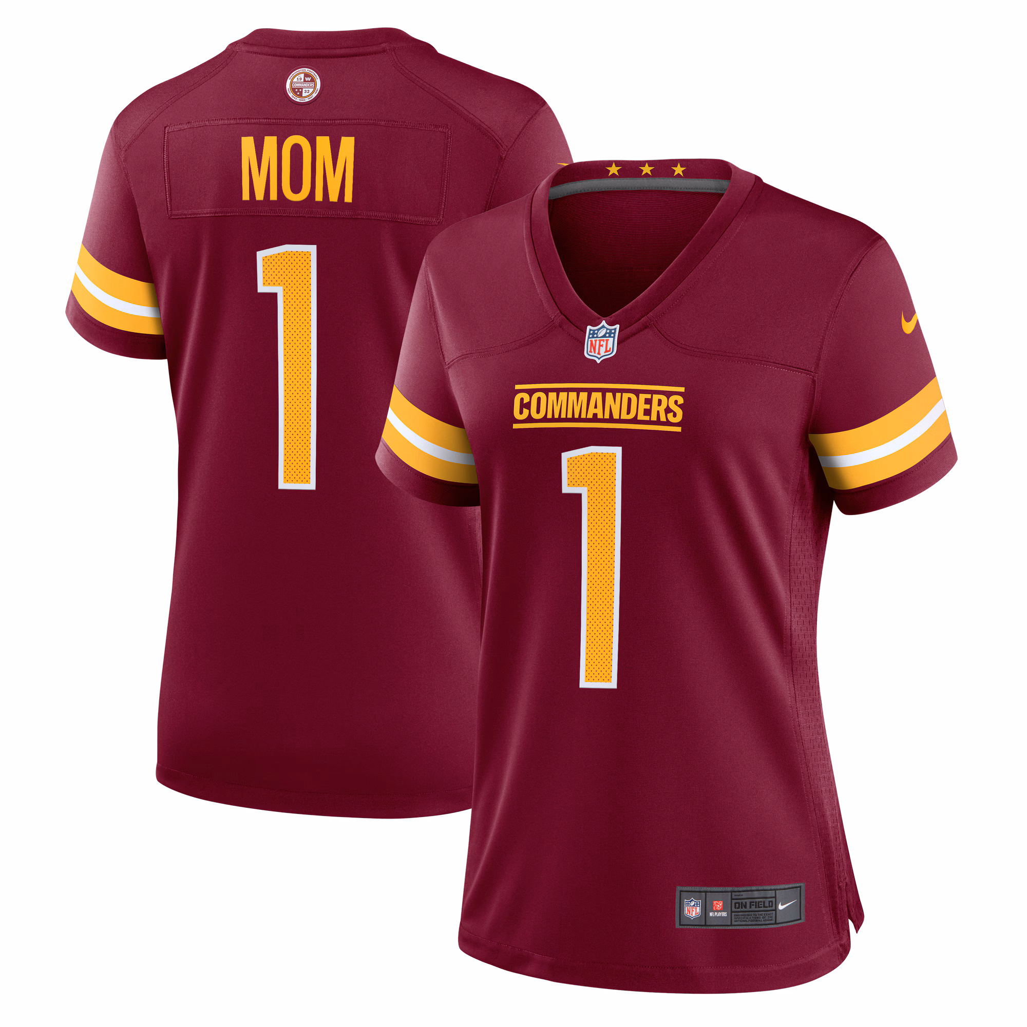 Number 1 Mom Washington Commanders Women's Game Jersey - Burgundy