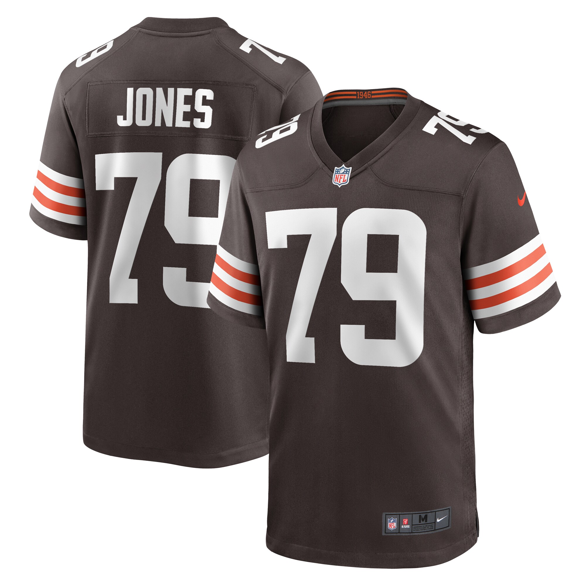 Dawand Jones #79 Cleveland Browns Team Game Jersey -  Brown