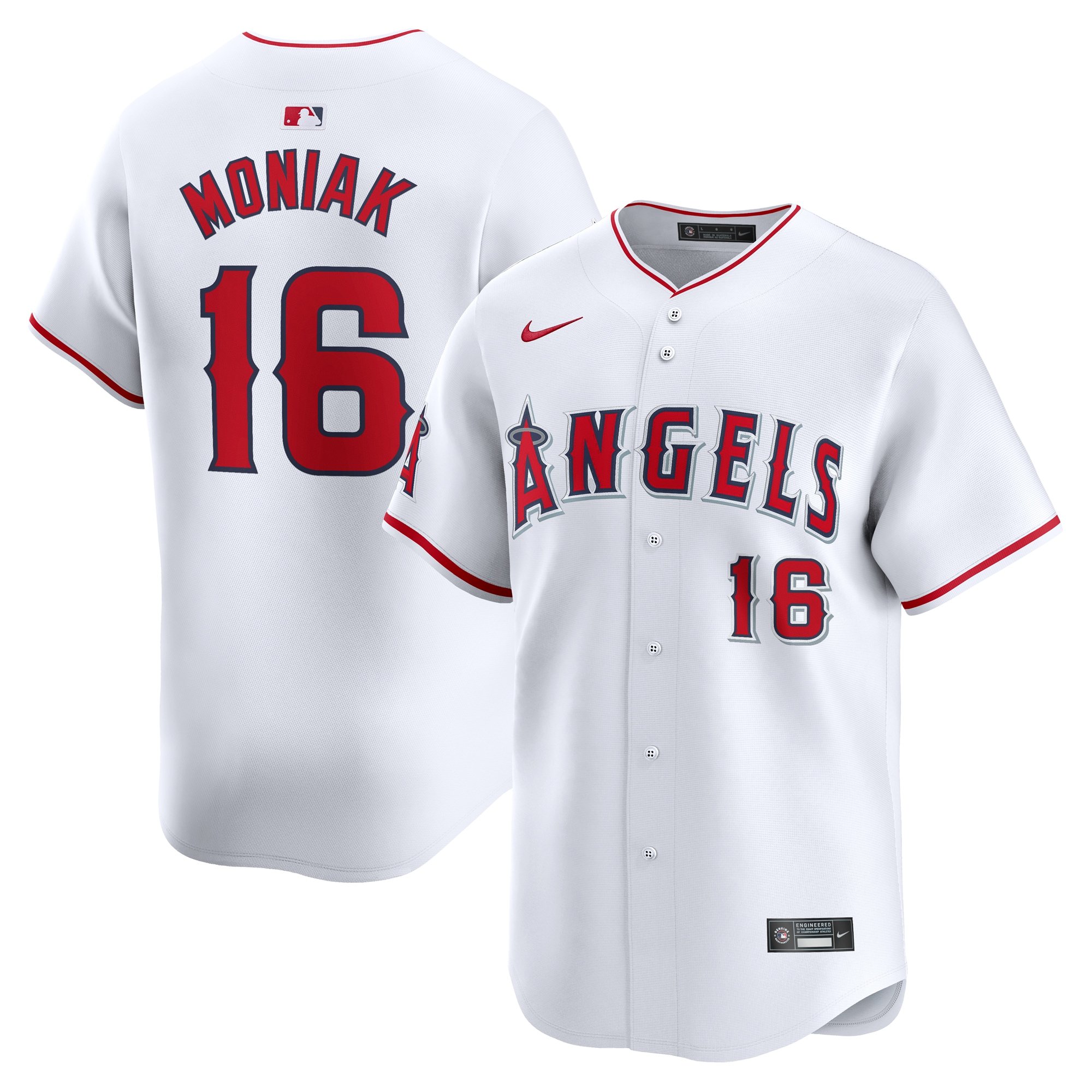 Men's Los Angeles Angels #16 Mickey Moniak  White Home Limited Player Jersey