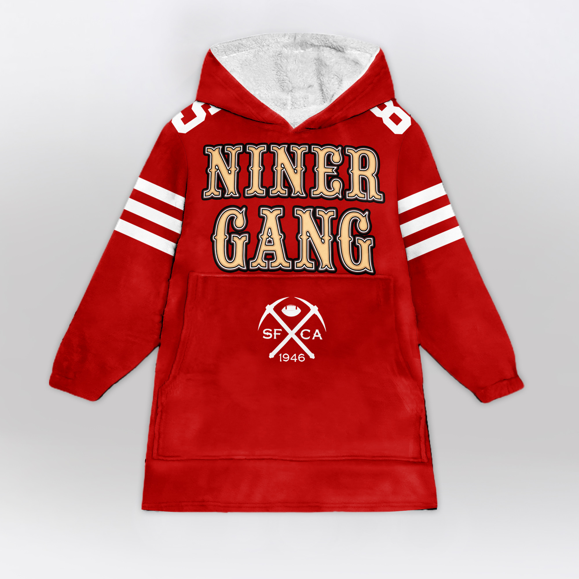 Adult San Francisco 49ers No 85 Football Unisex Blanket Hoodie