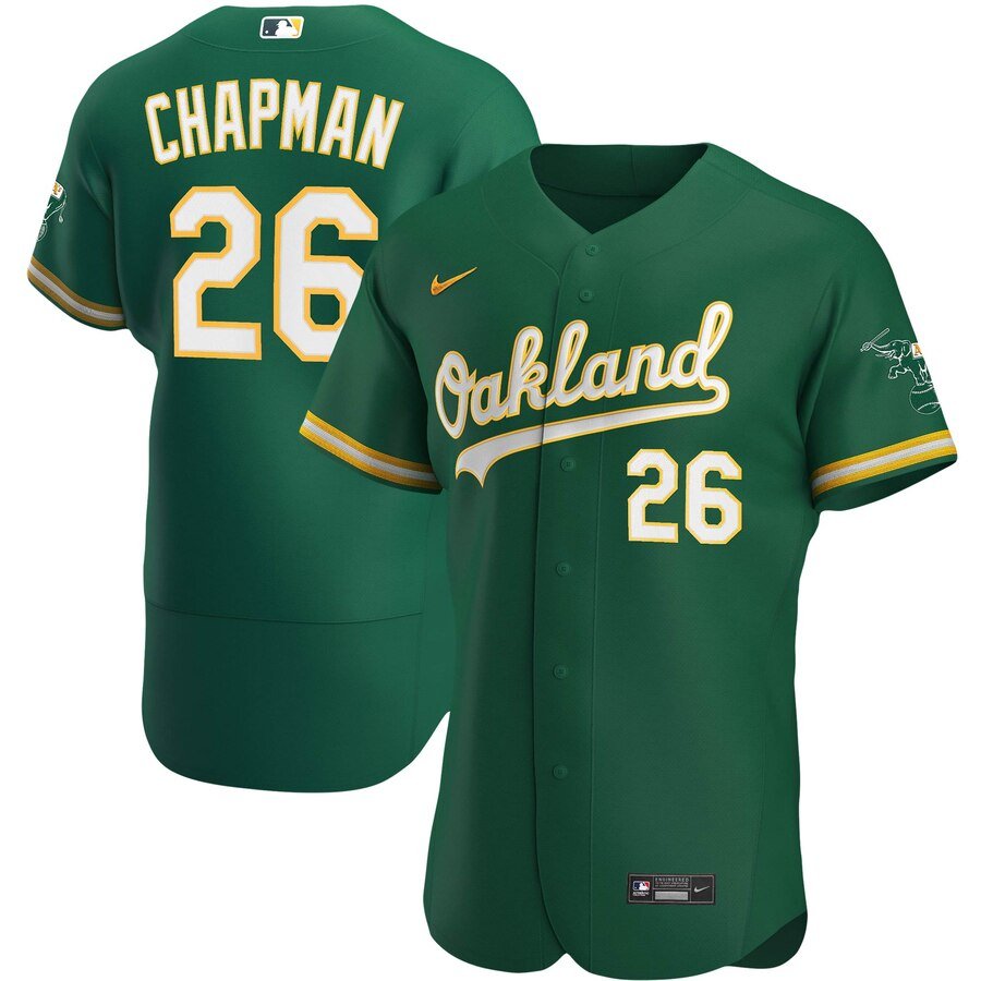 Men's  Oakland Athletics #26 Matt Chapman Kelly Green Alternate 2020 Player MLB Jersey