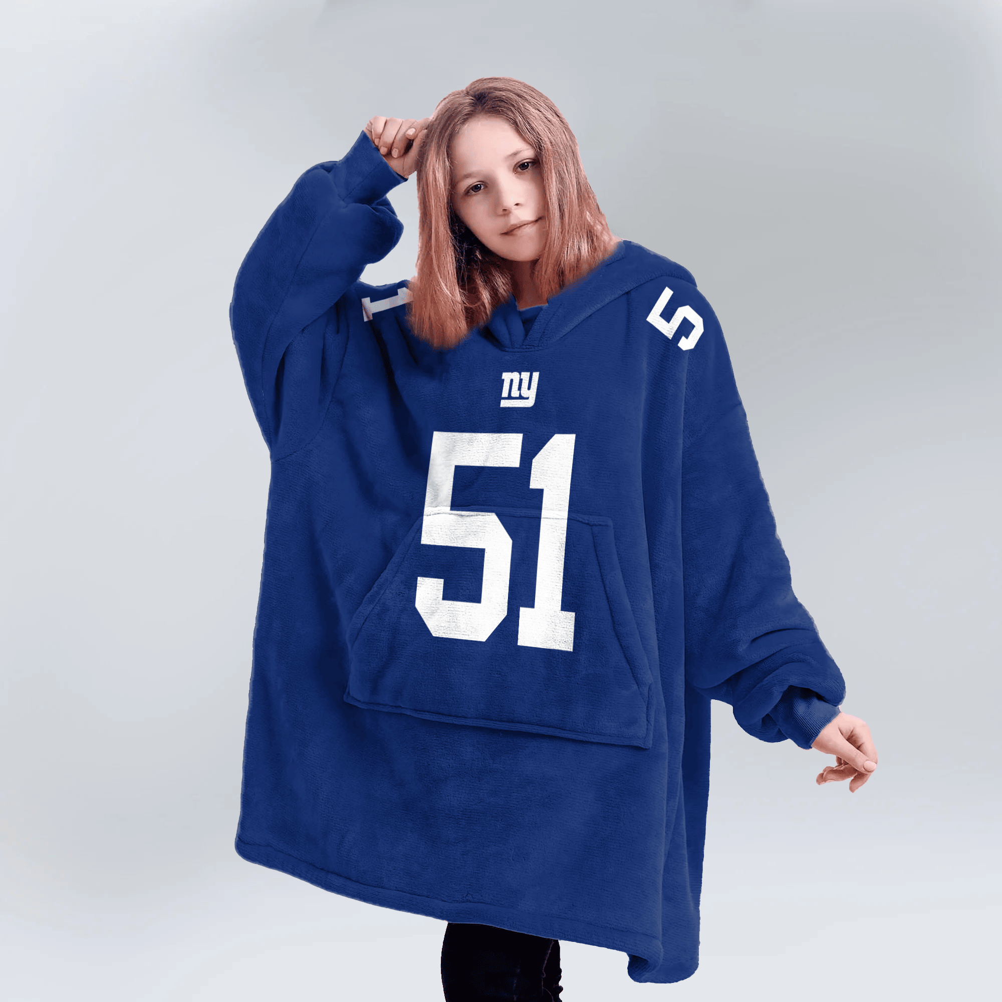 Kid A.C 51 New York G Football Unisex Blanket Hoodie