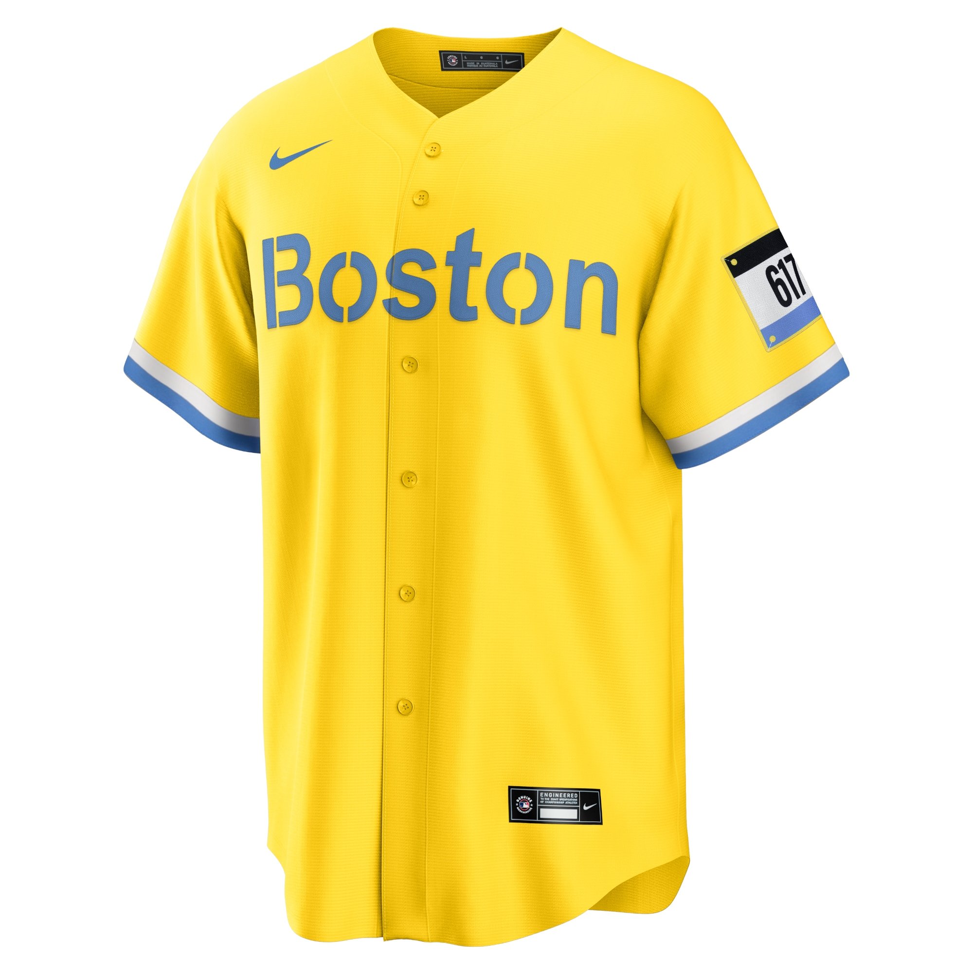 Men's Boston Red Sox Rafael Devers  Gold/Light Blue City Connect Replica Player Jersey