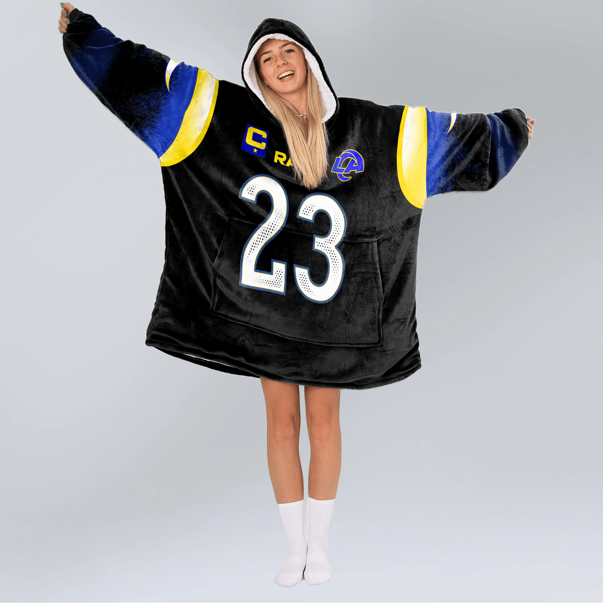 Adult K.W 23 Captain Los Angeles R Football Unisex Blanket Hoodie