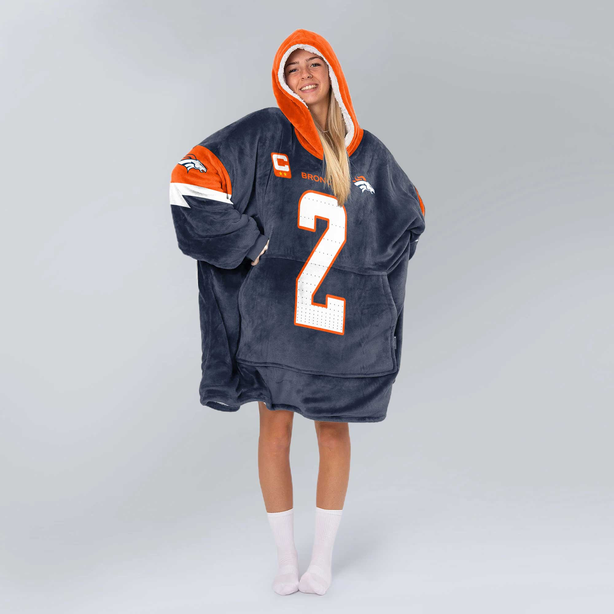 Adult P.S 2 Captain Denver Football Unisex Blanket Hoodie