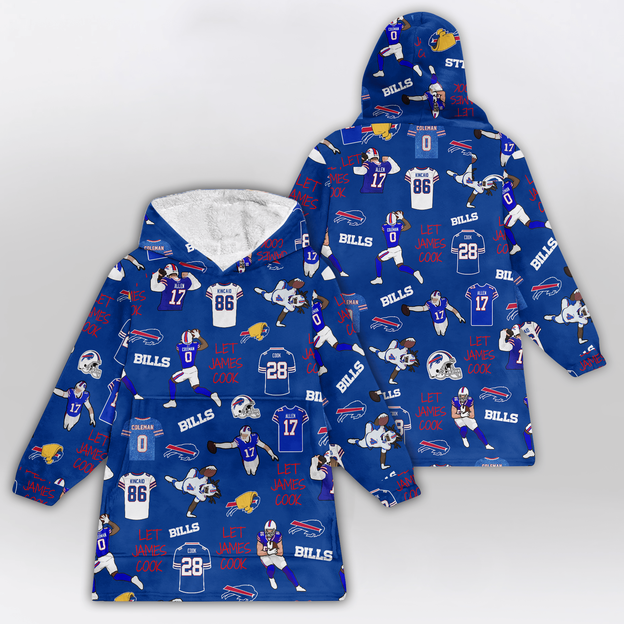 Buffalo Football Full Patterns Unisex Blanket Hoodie