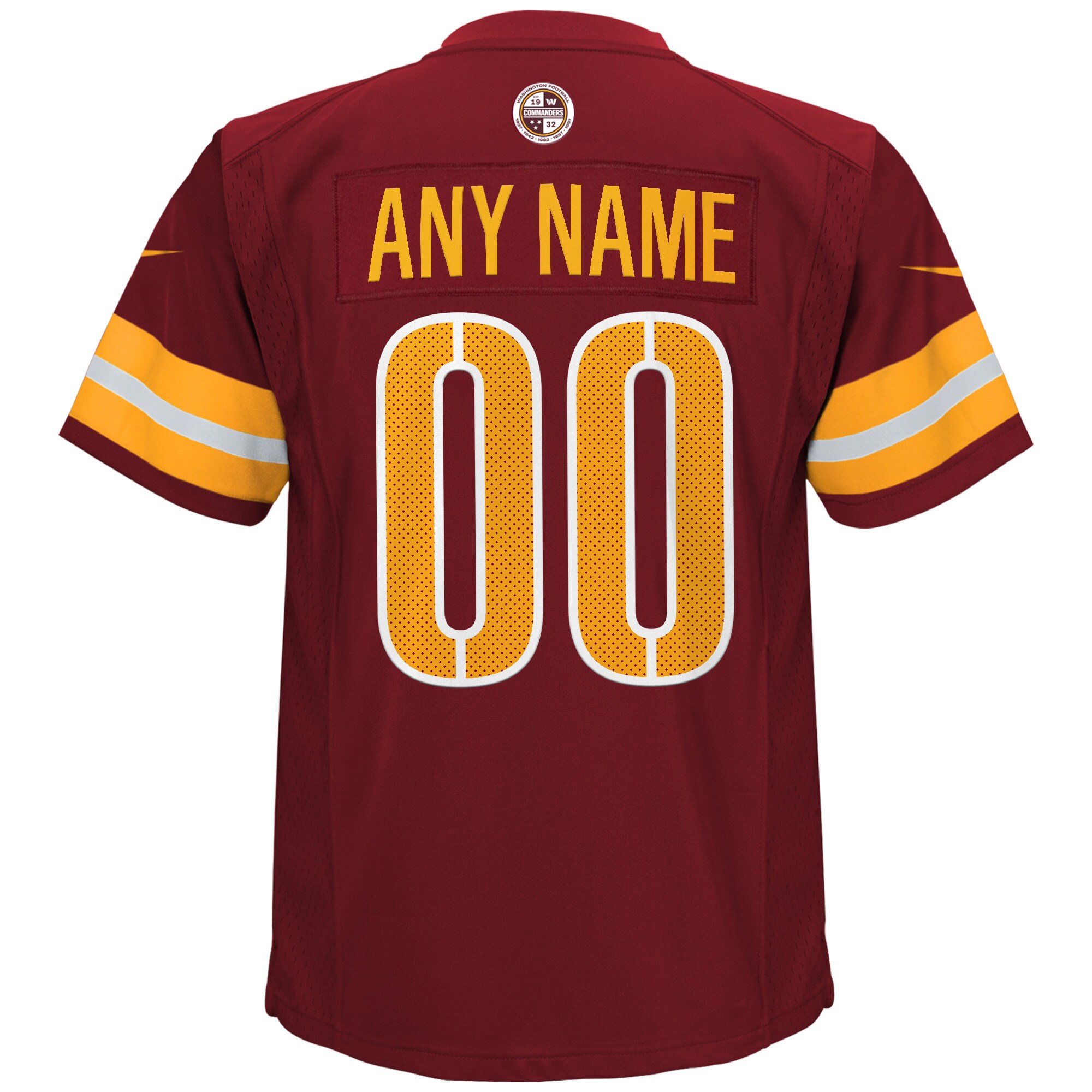 Washington Commanders  Youth Game Custom Player Jersey - Burgundy