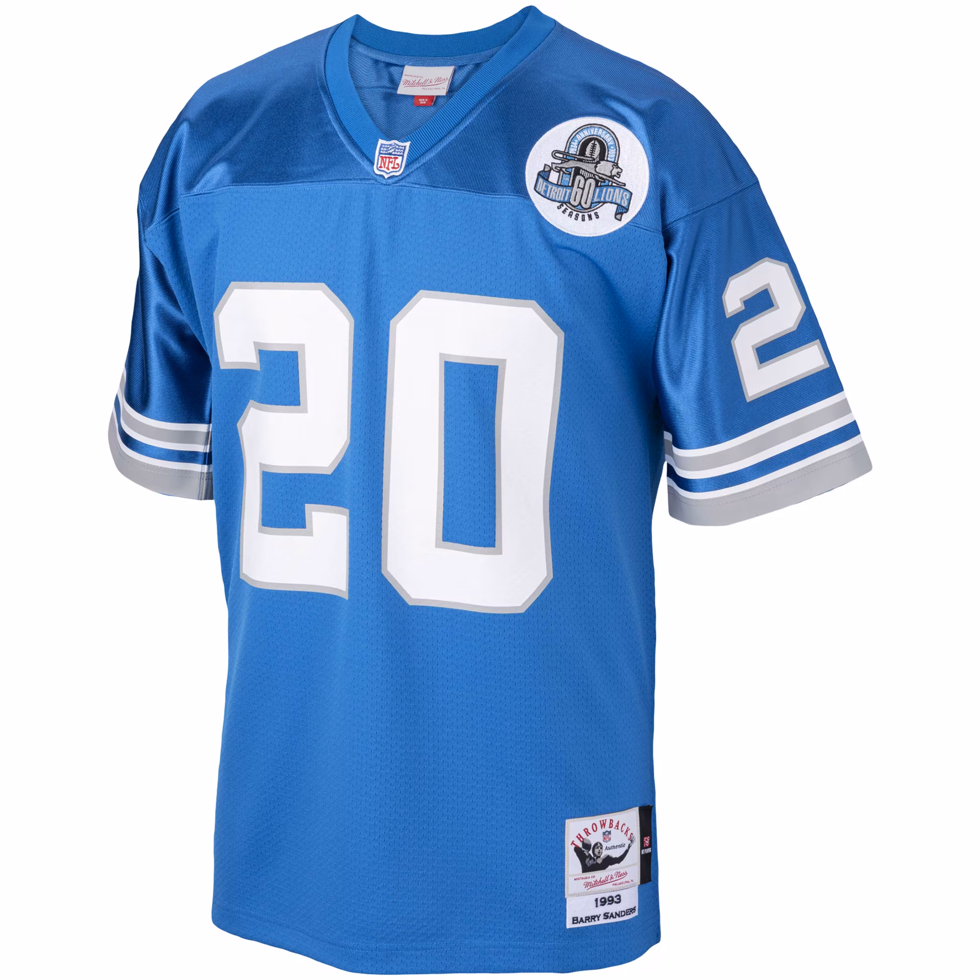 Barry Sanders Detroit Lions 1993 Authentic Throwback Retired Player Jersey - Blue