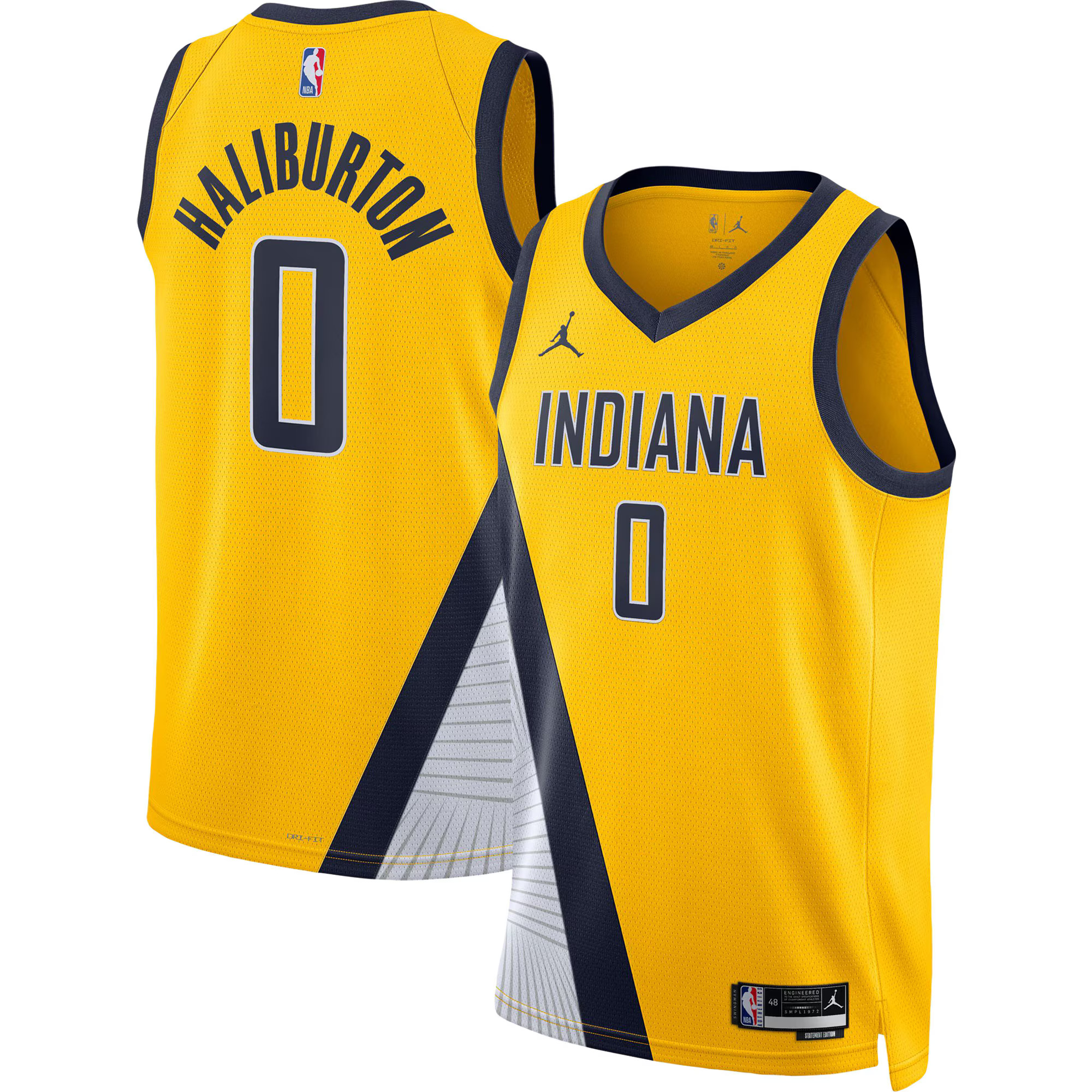Unisex Indiana Pacers Tyrese Haliburton  Gold Swingman Jersey - Statement Edition